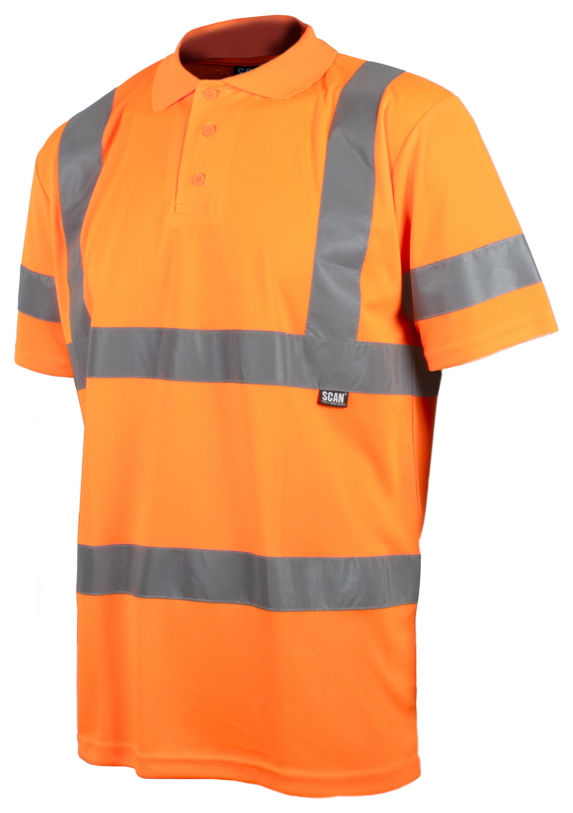 Scan Orange Hi-Vis Polo Shirt - L