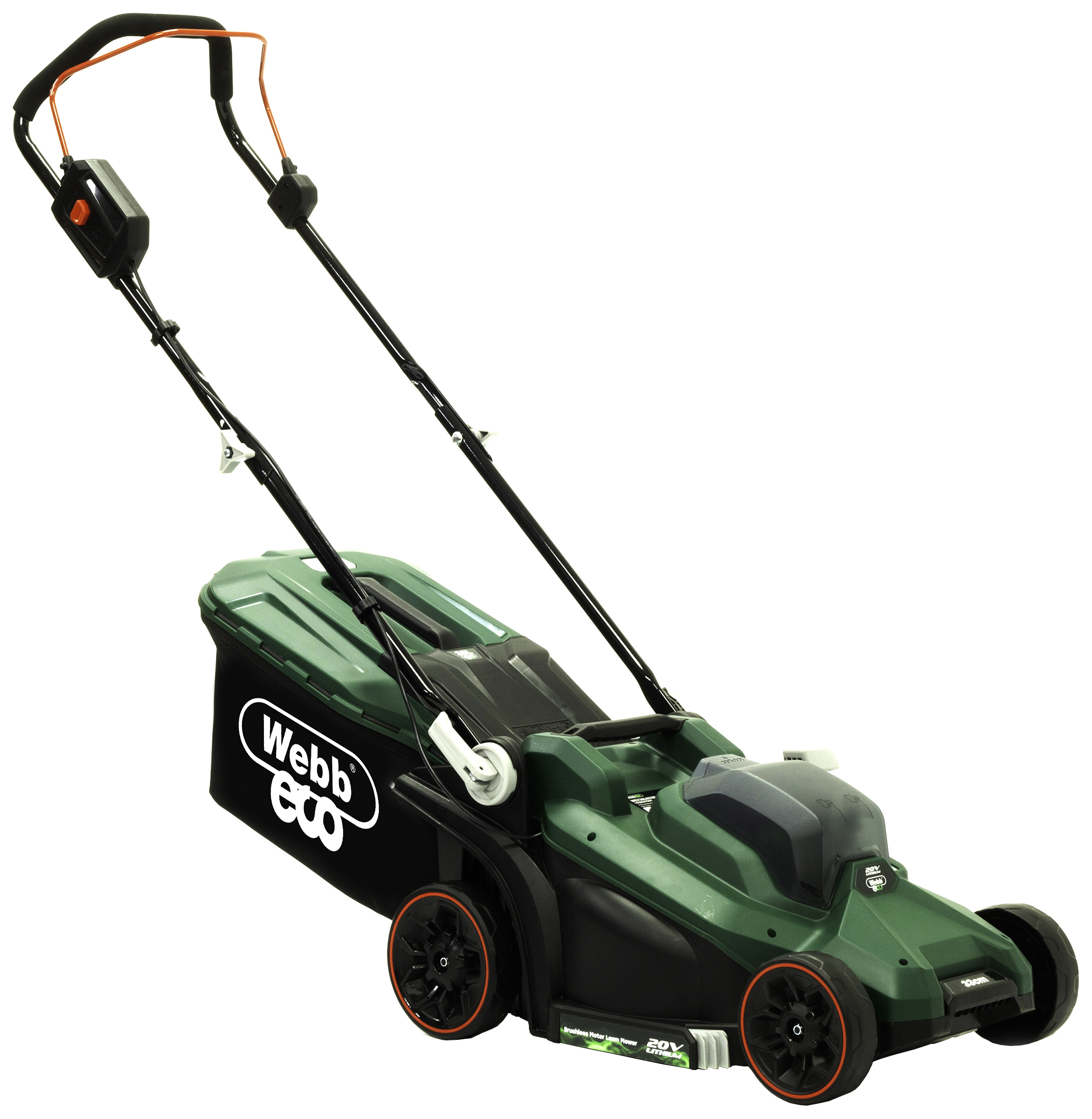 Webb 20V 33cm (14") Cordless Rotary Lawnmower Plus 20V 1 x 4.0Ah 25cm Line Trimmer Twin Pack