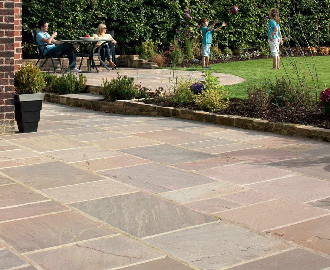Marshalls Indian Sandstone Riven Brown Multi Paving Slab - 915 x 610 x 18mm - Pack of 37