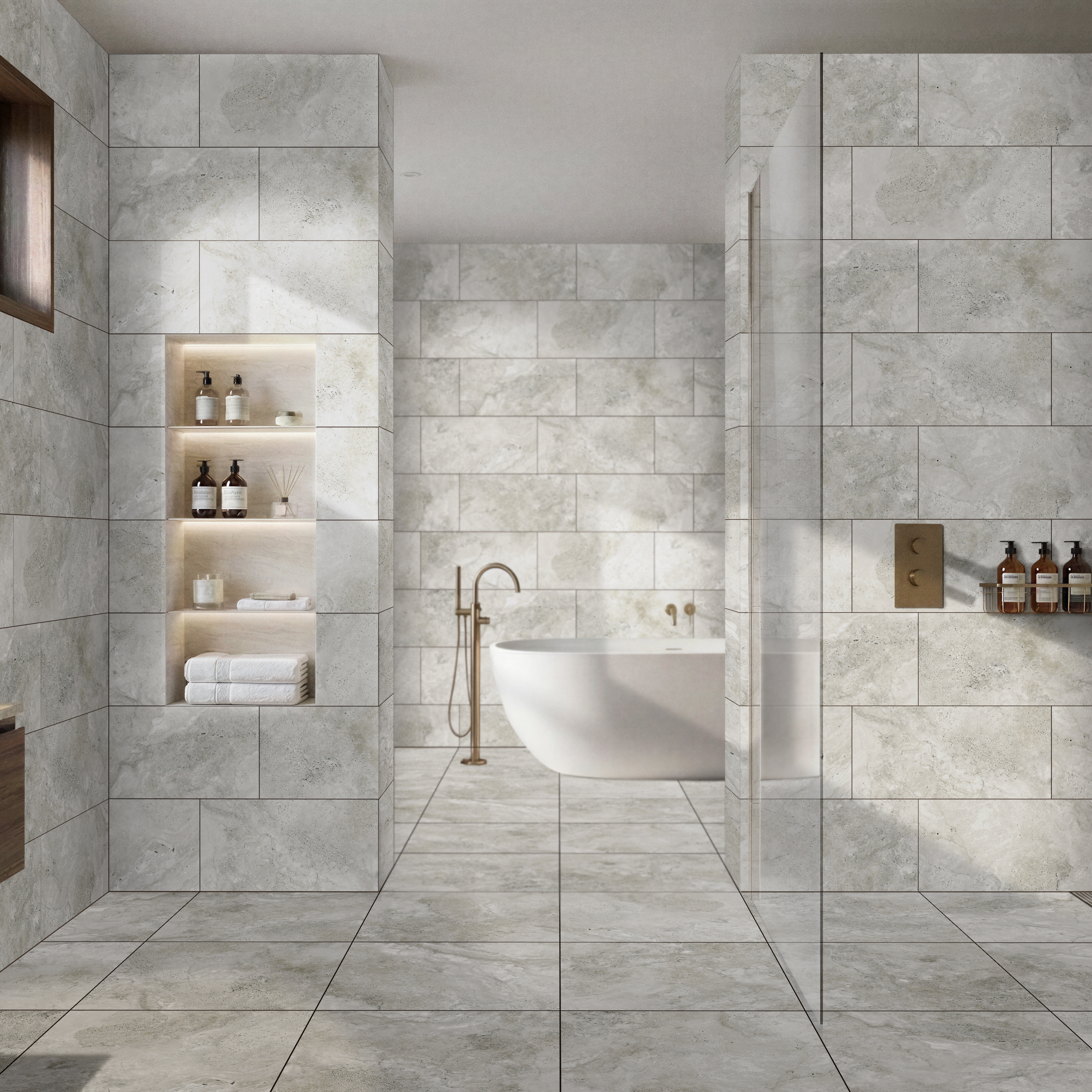Wickes Livingstone Grey Matt Porcelain Wall & Floor Tile - 600 x 600mm