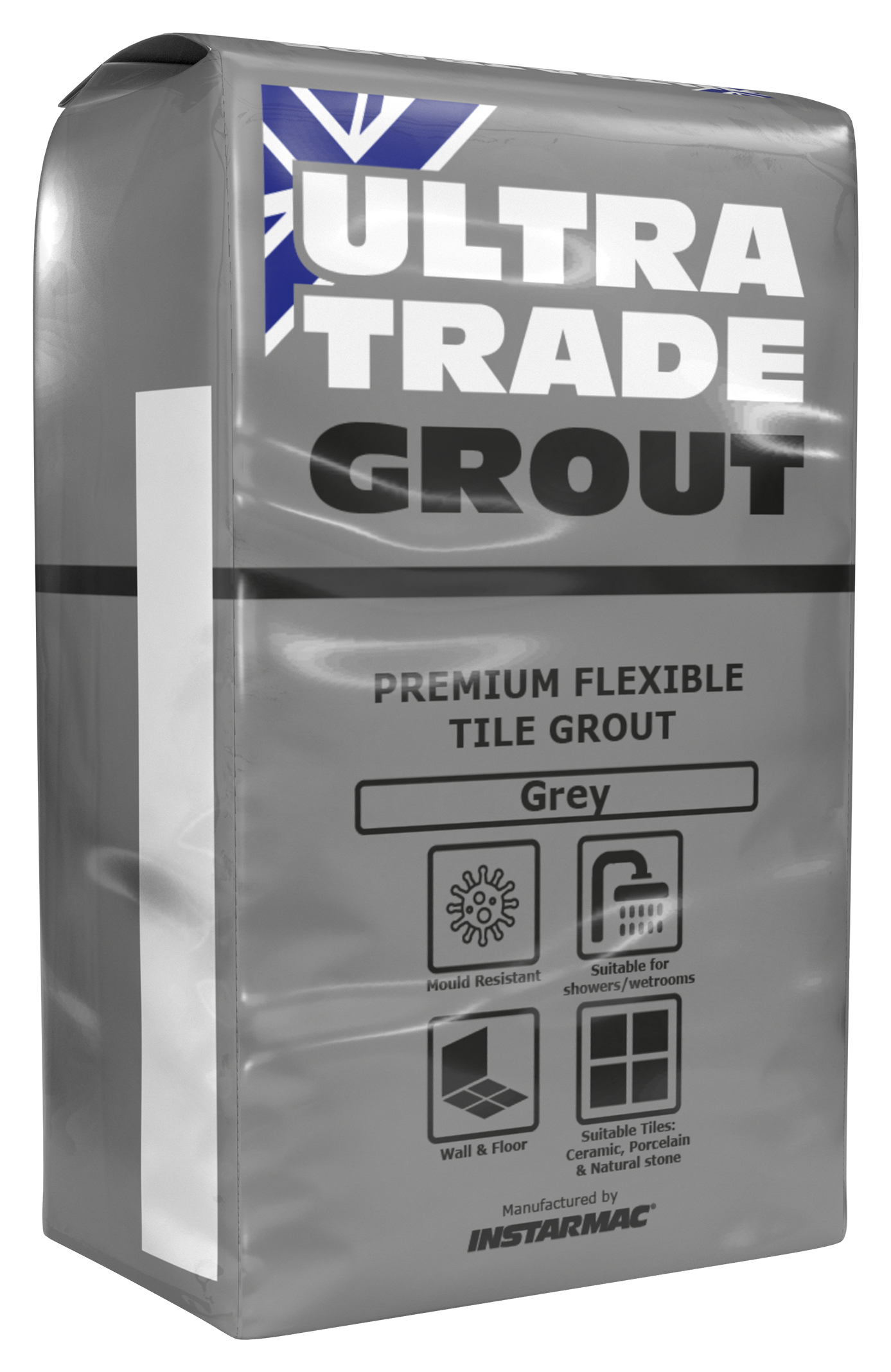 UltraTrade Flexible Grey Coloured Tile Grout - 3kg