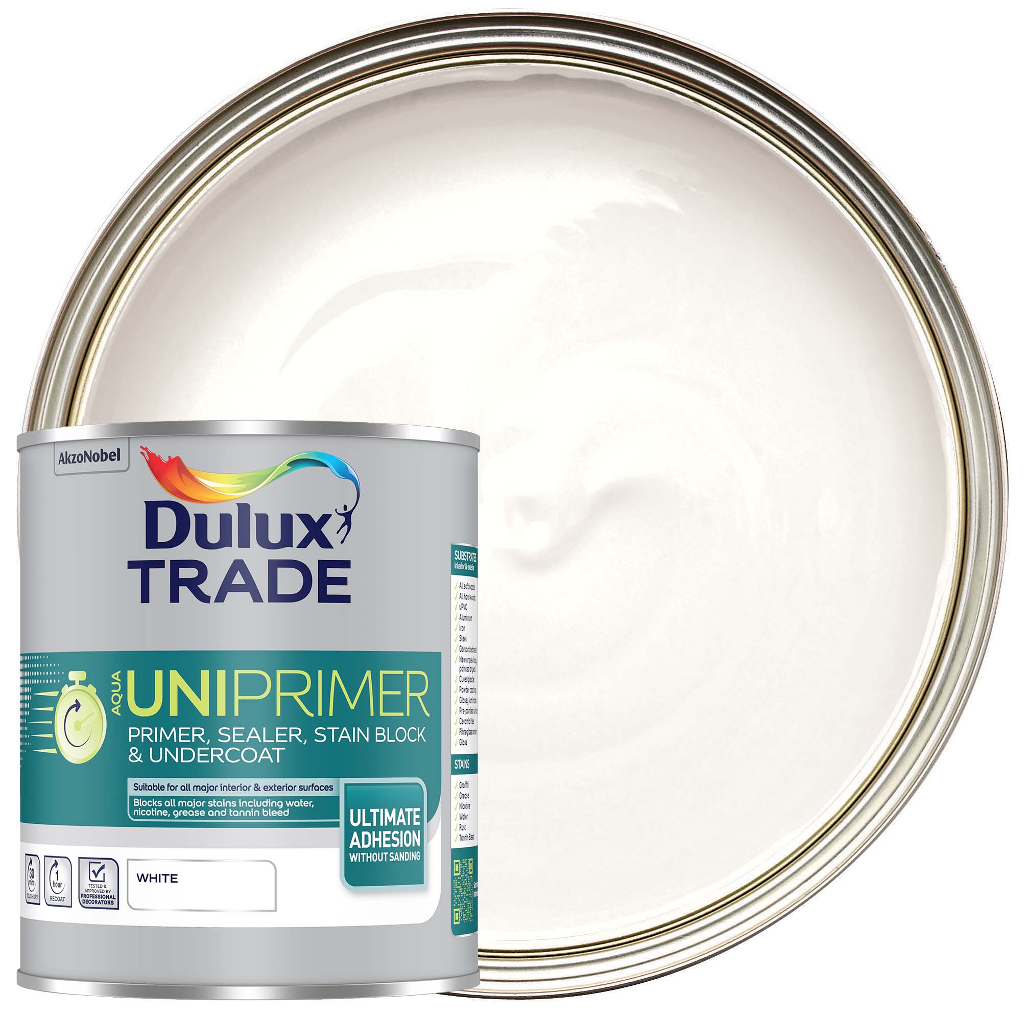Dulux Trade Aqua Uniprimer - White - 1L