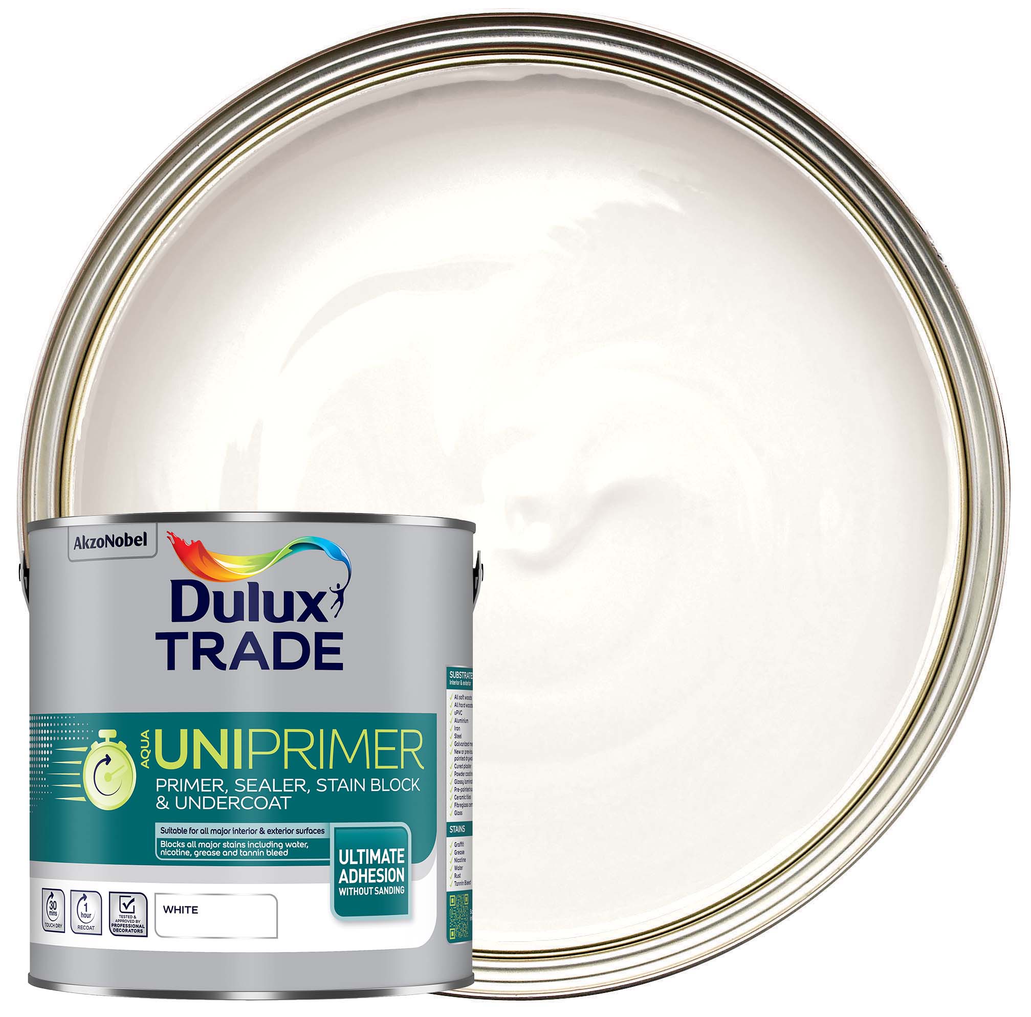Dulux Trade Aqua Uniprimer - White - 2.5L
