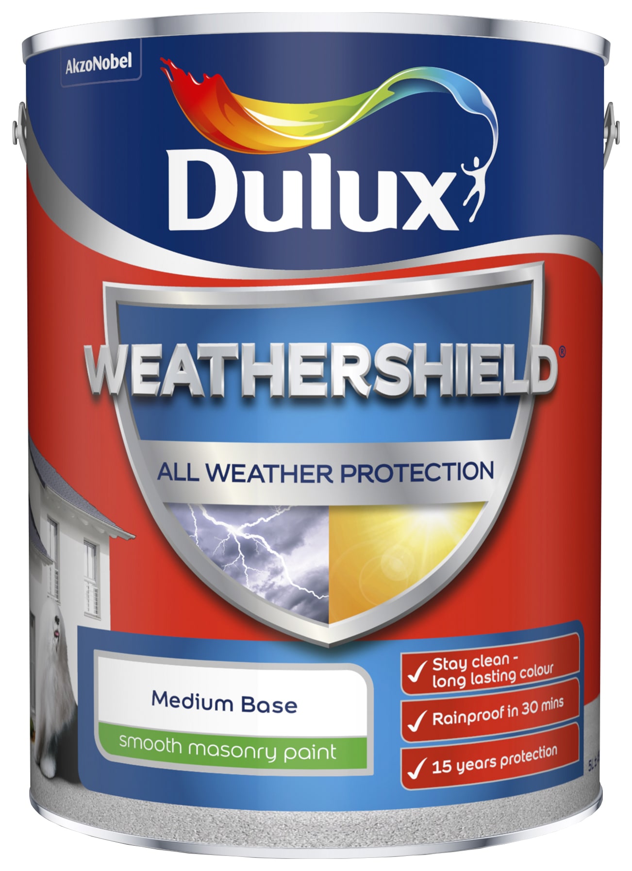 Dulux Weathershield Smooth Masonry - Medium Base - 5L