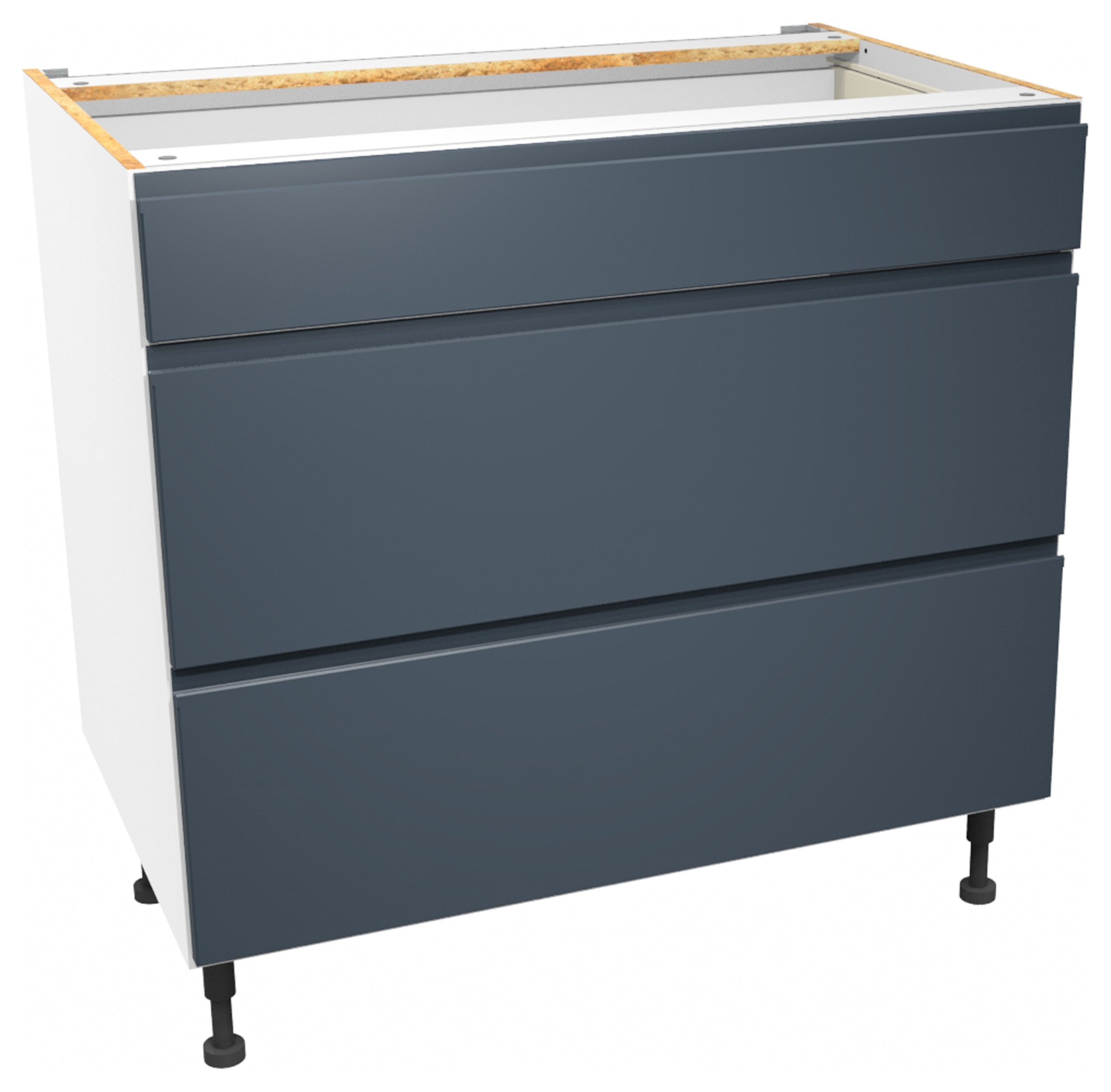 Wickes Madison Blue 3 Drawer Base Unit - 900mm