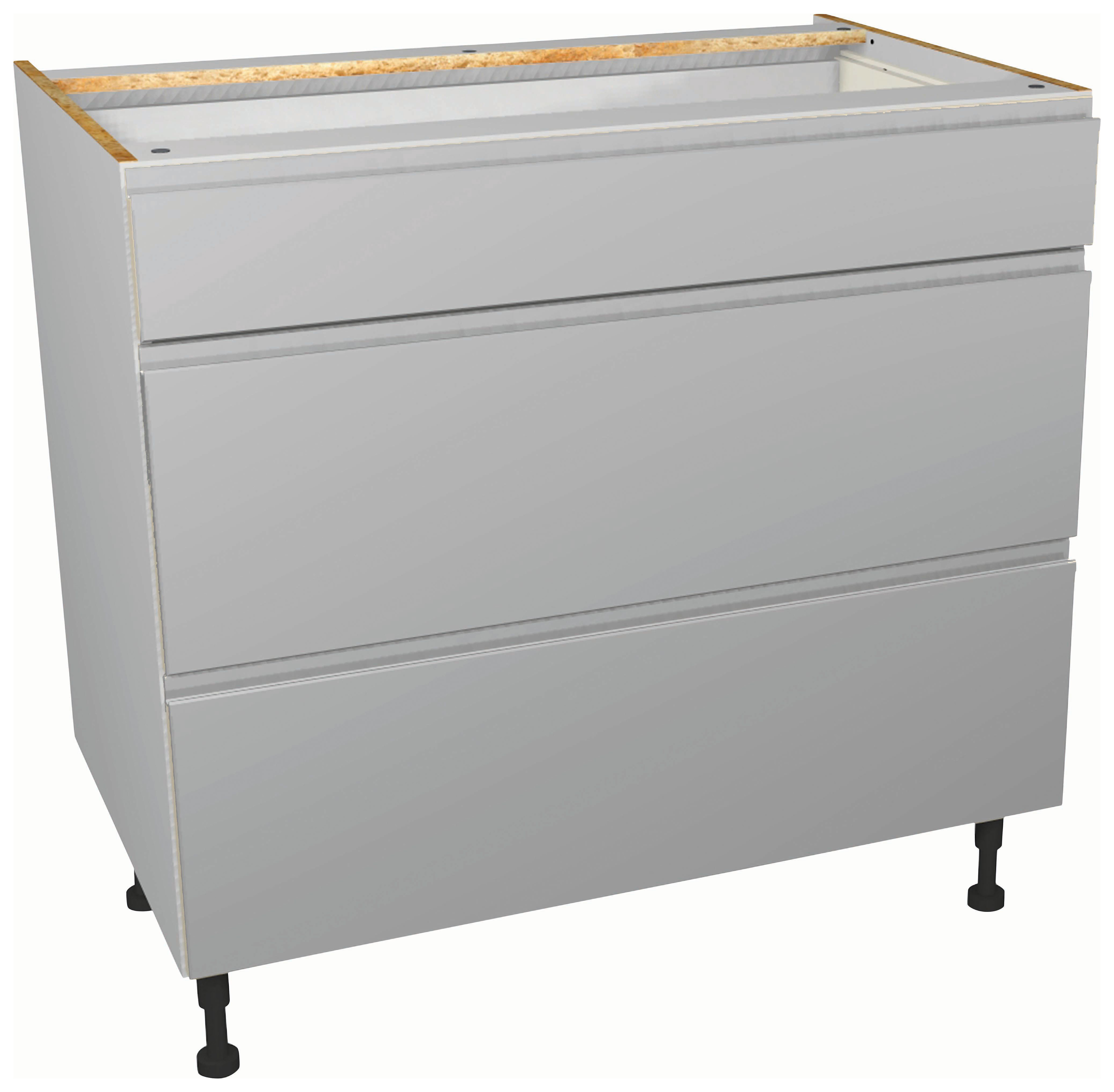 Madison Grey 3 Drawer Base Unit - 900mm