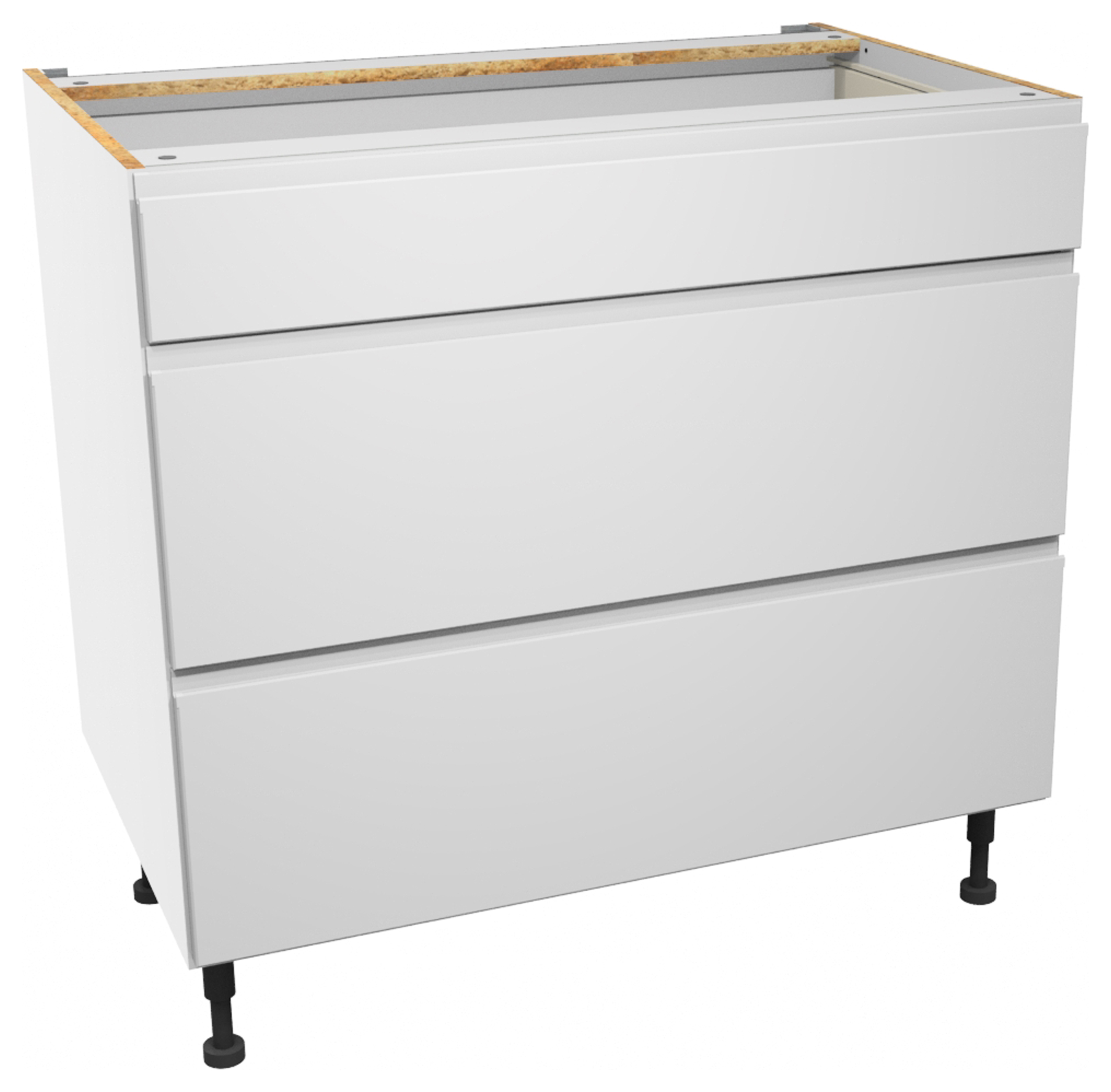Wickes Madison Matt White 3 Drawer Base Unit - 900mm