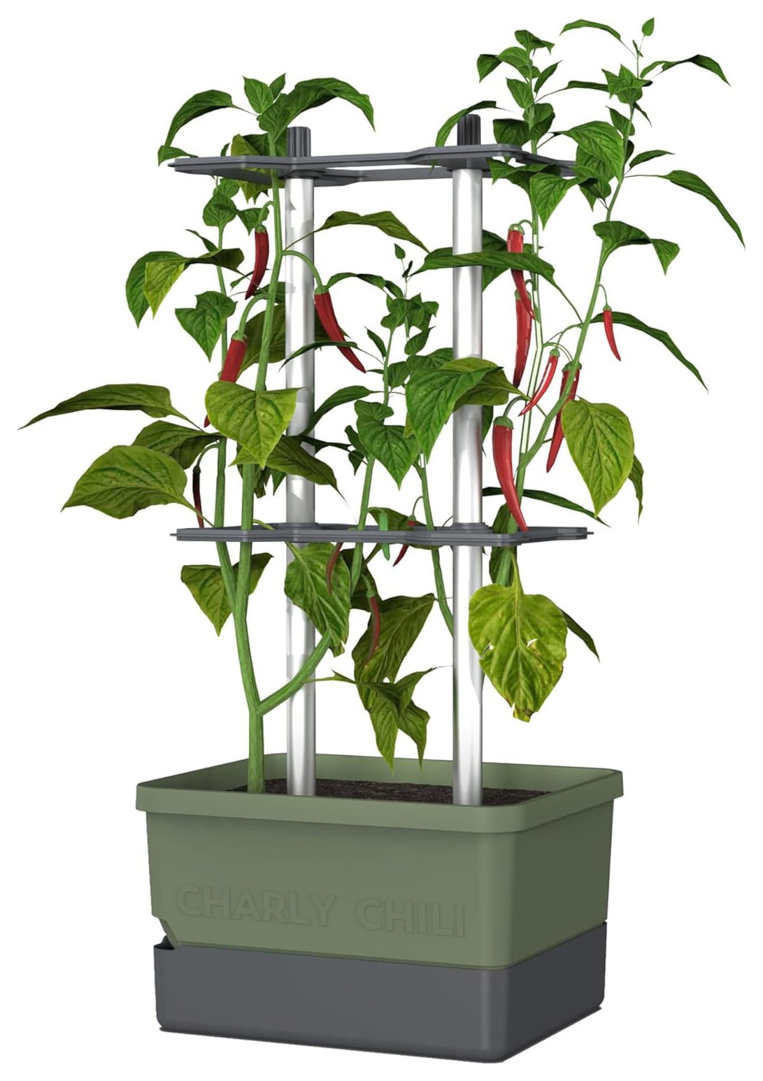 Charly Chili Pot with Water Tank & Climbing System - Regular Dark Green