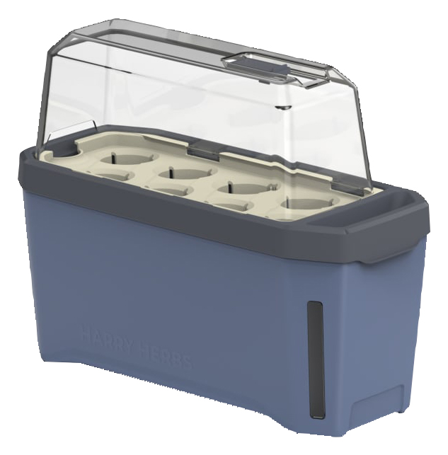 Harry Herbs 4 in 1 Herb Pot - Blue with Cover