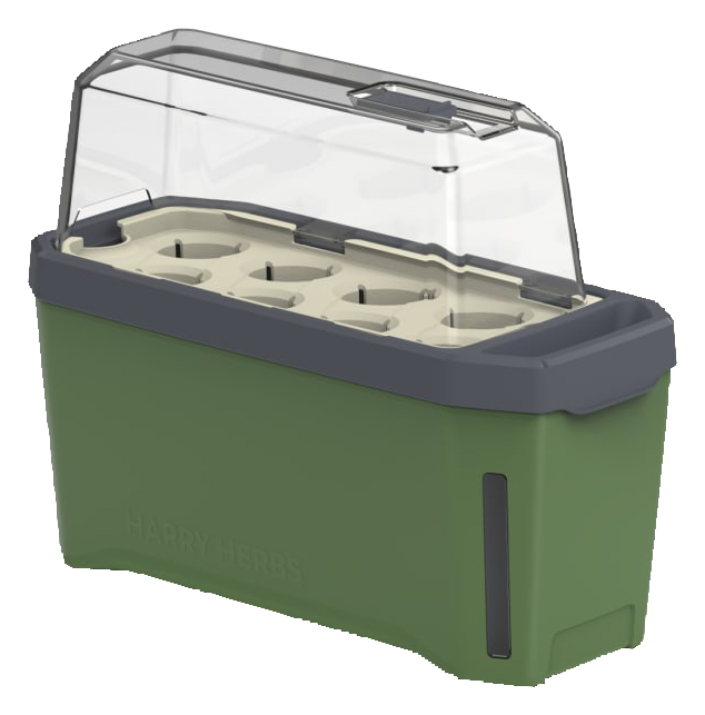 Harry Herbs 4 in 1 Herb Pot - Dark Green with Cover