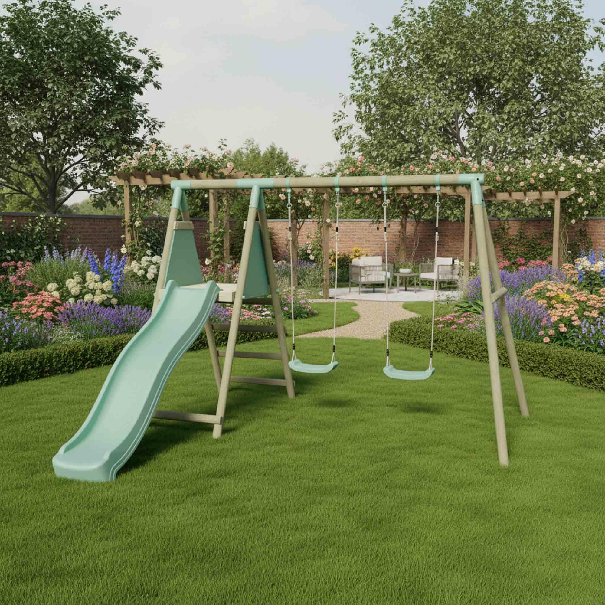 Mercia Double Swing With Slide