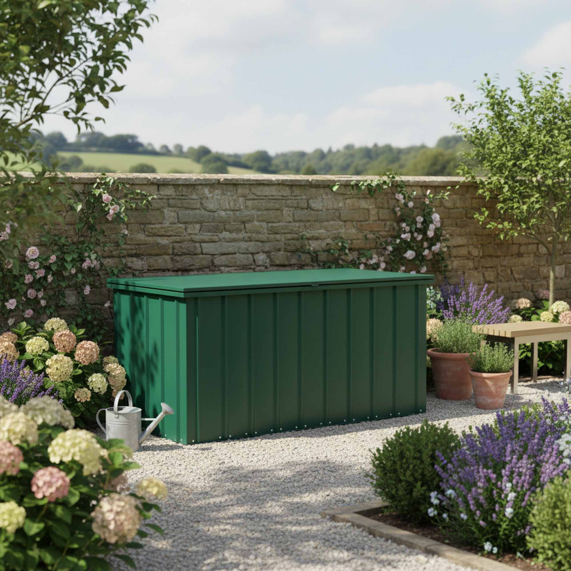 Globel Green Metal Cushion Box - 5 x 3ft