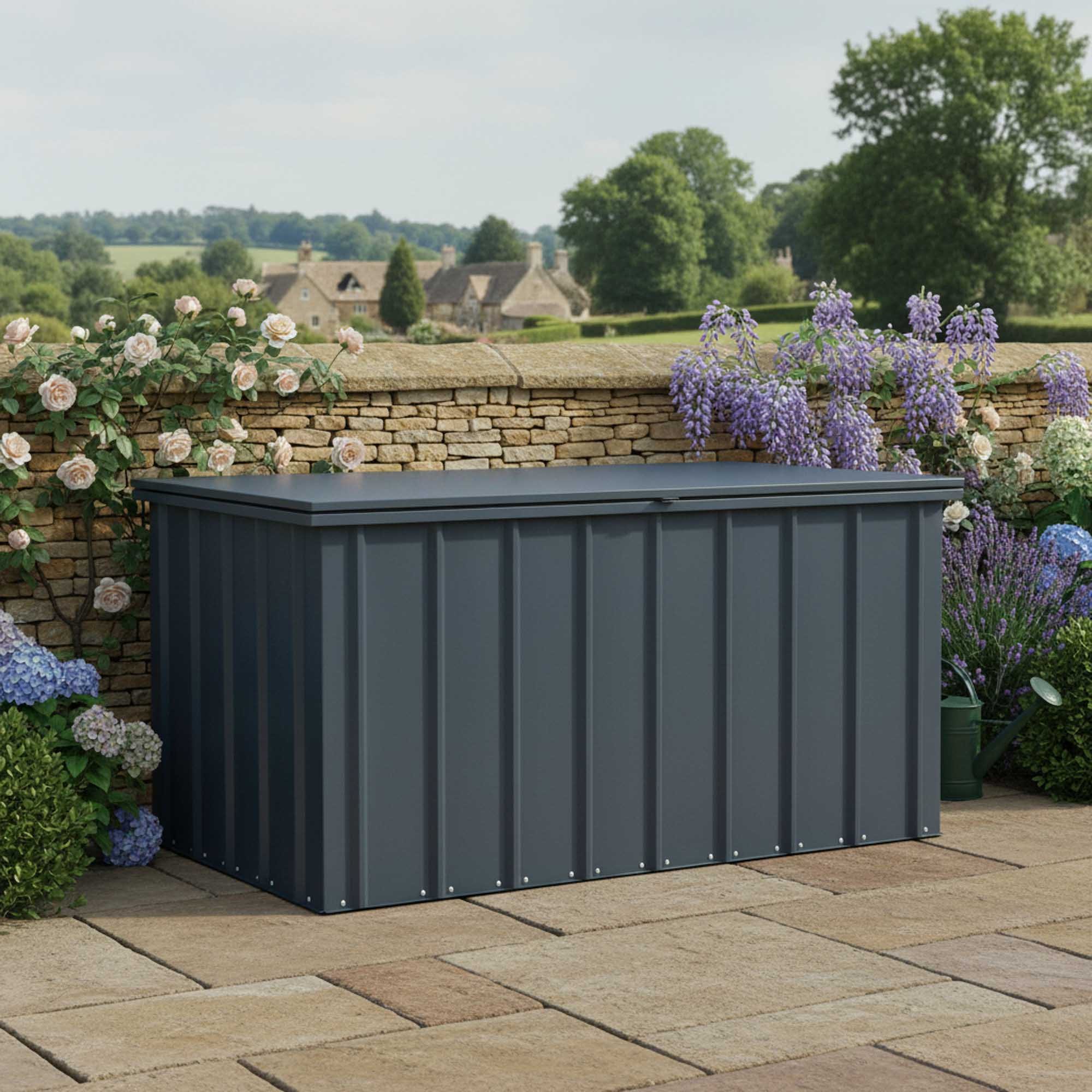 Globel Grey Metal Cushion Box - 5 x 3ft