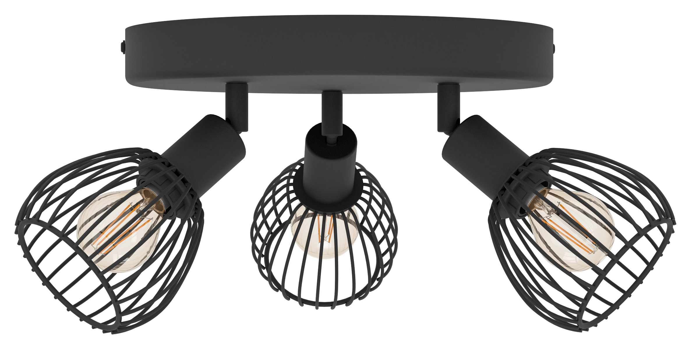 Eglo Sonnino Steel Caged Wire 3-Light Spotlight - Black