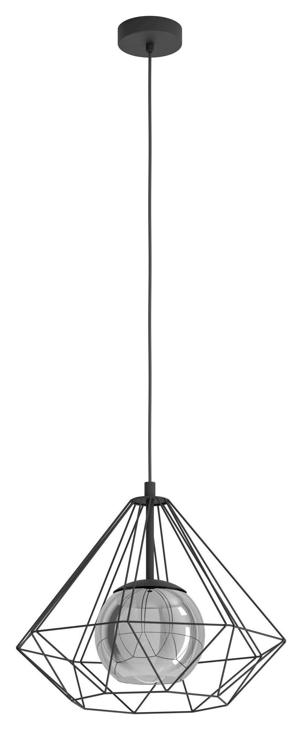 Eglo Vernham Black Geometric Pendant Light - 445mm