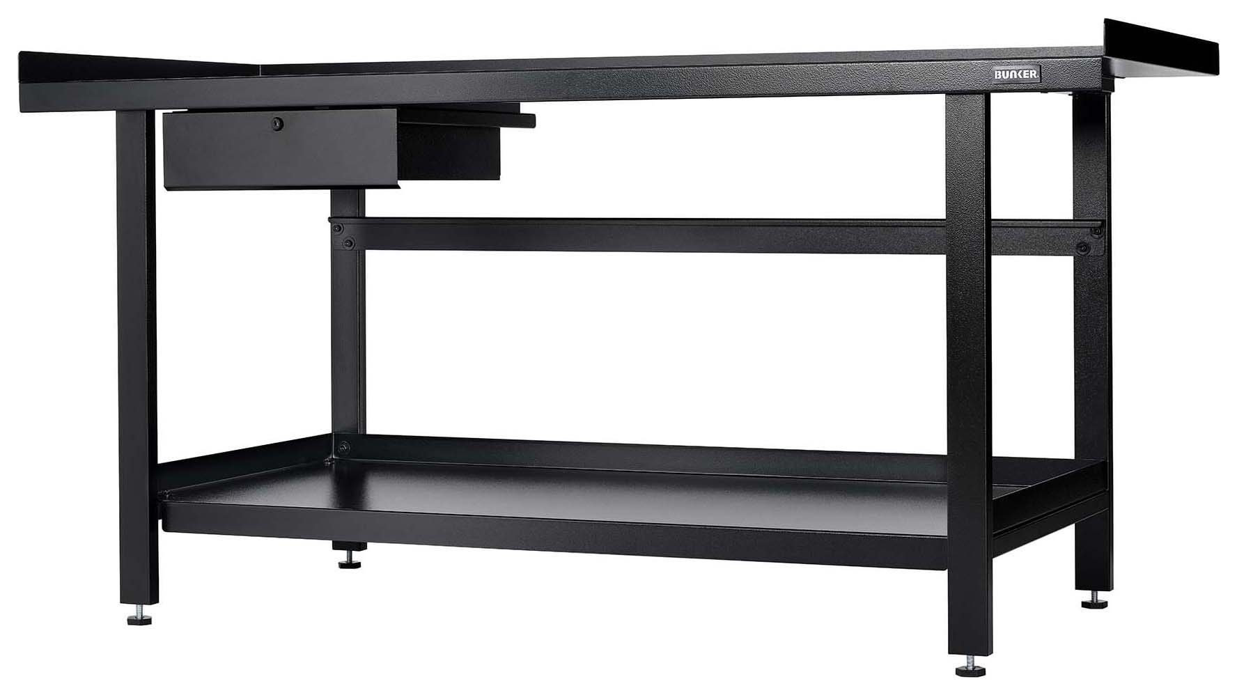 Bunker Black Workbench with Drawer - 1829mm
