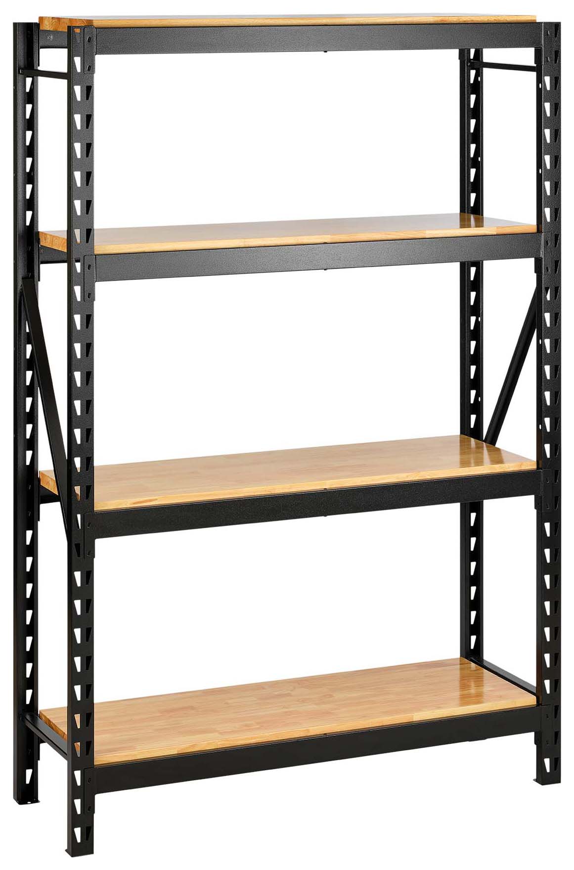 Bunker Black 18 Piece Modular 4 Tier Racking with Hardwood Shelving - 1500mm