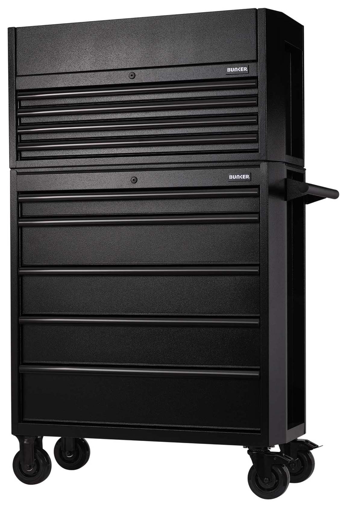 Bunker Black 9 Drawer Combined Roller Cabinet and Tool Chest - 36in