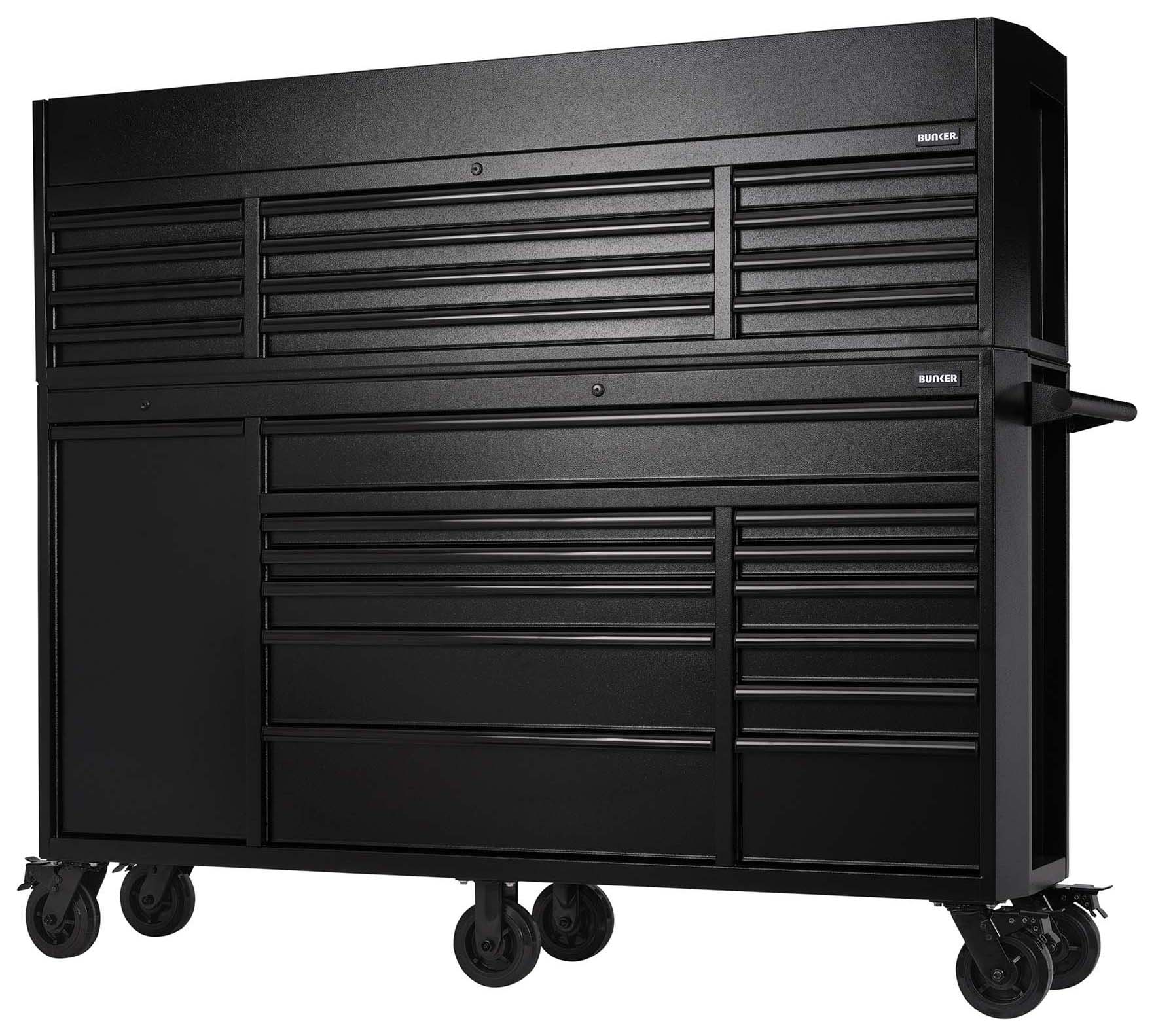 Bunker Black 25 Drawer Combined Roller Cabinet and Tool Chest - 72in