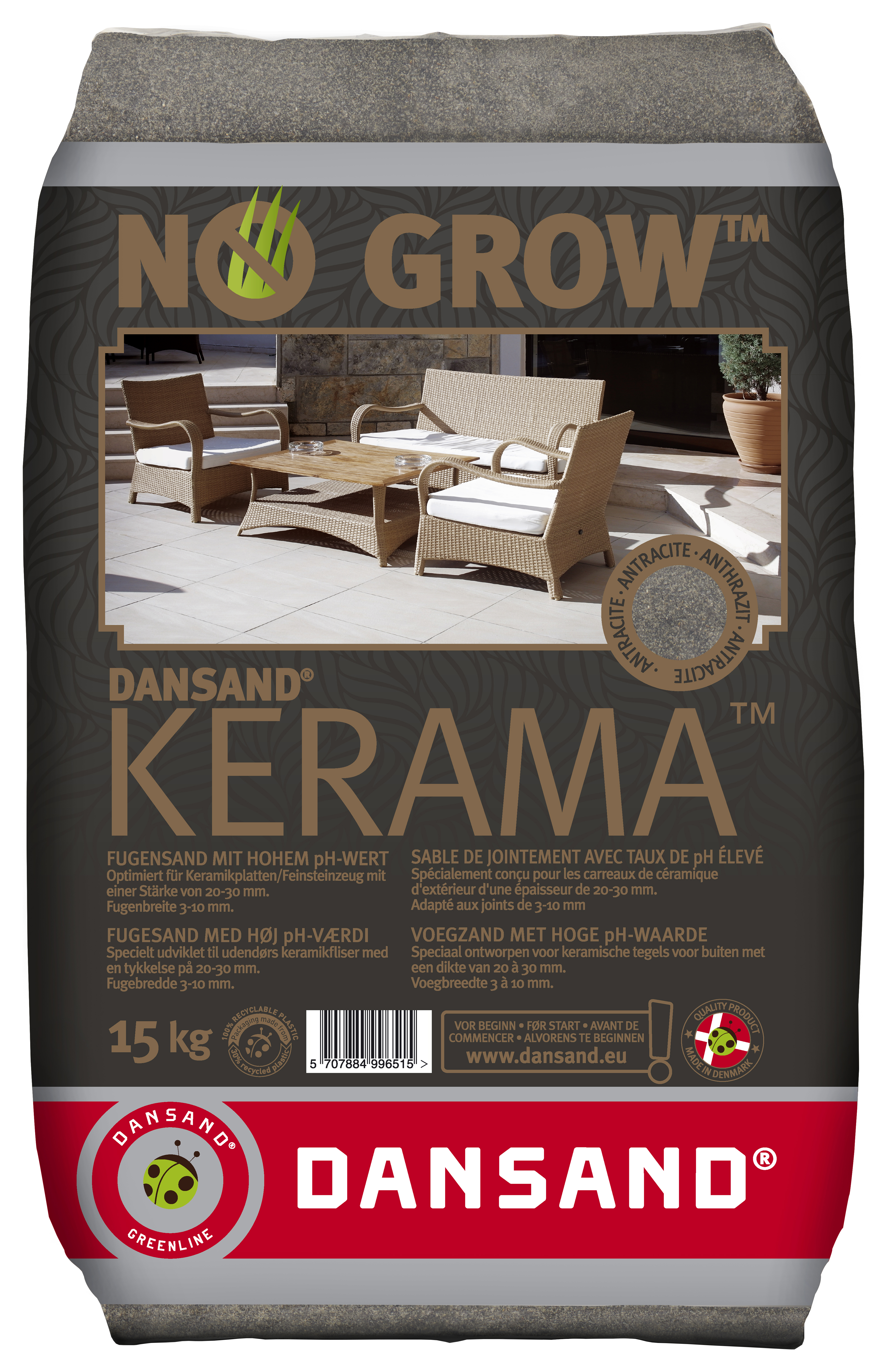 Dansand NO GROW Kerama Joint Filling Sand Anthracite - 15kg