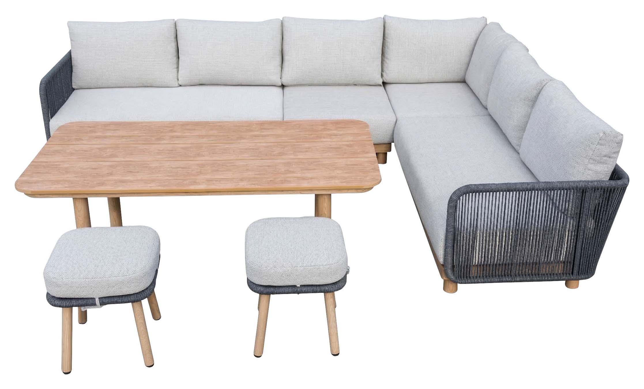 Norfolk Leisure Buxton Rope Weave Corner Set with High Table and 2 Stools