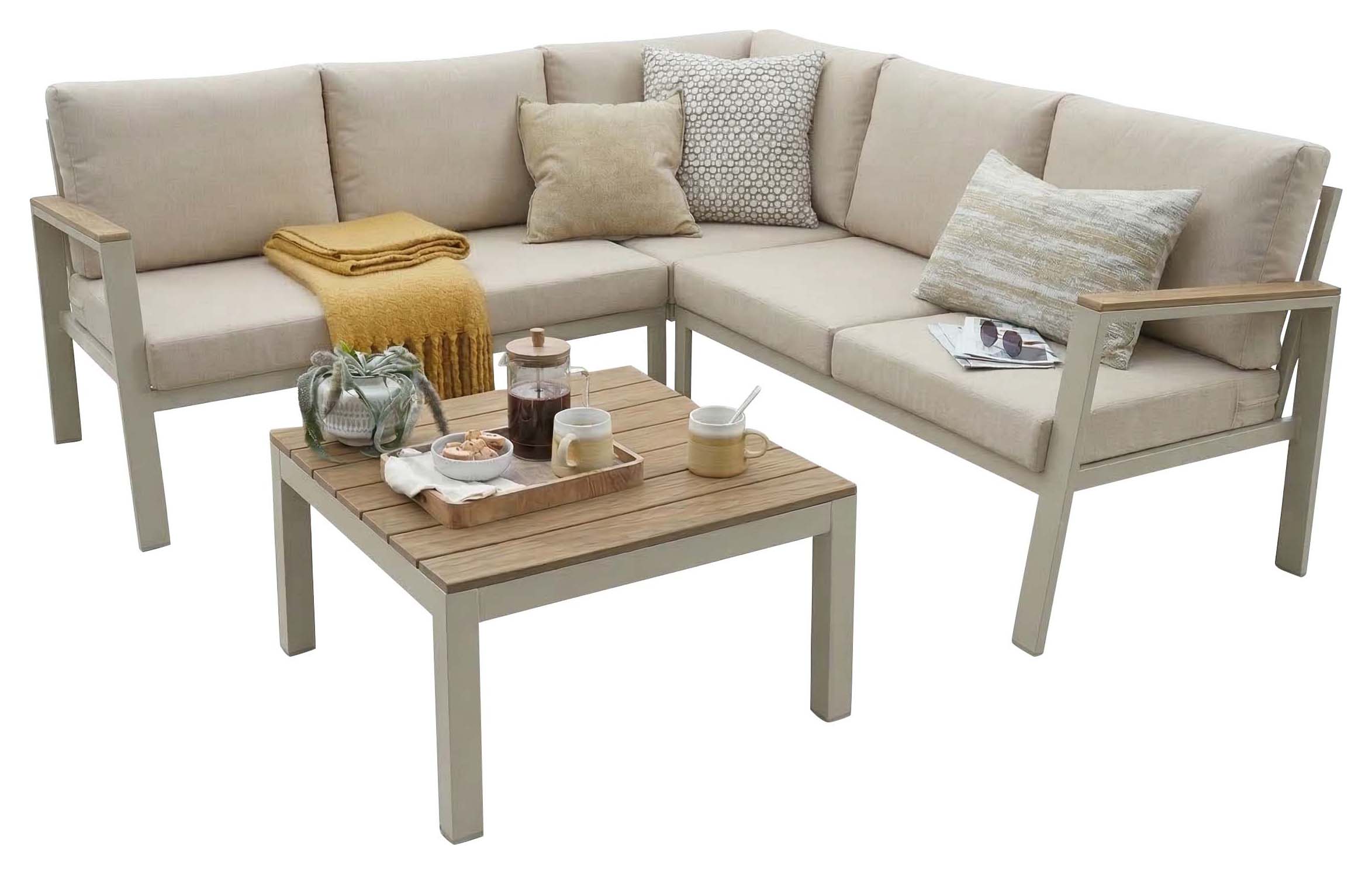 Norfolk Leisure Easton Mini Corner Set with Beige Cushions