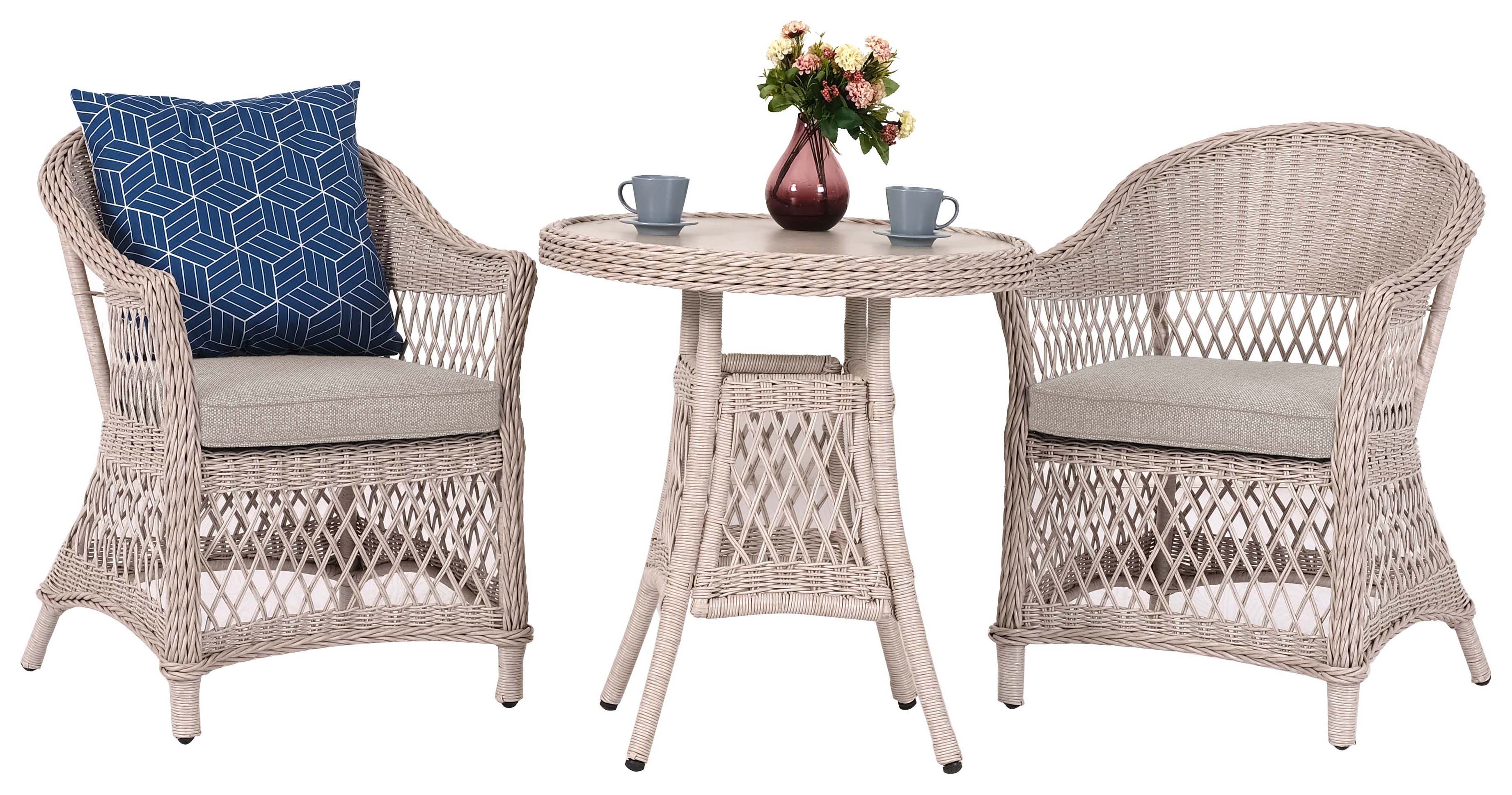 Norfolk Leisure Cotswold Wicker 2 Seater Bistro Set