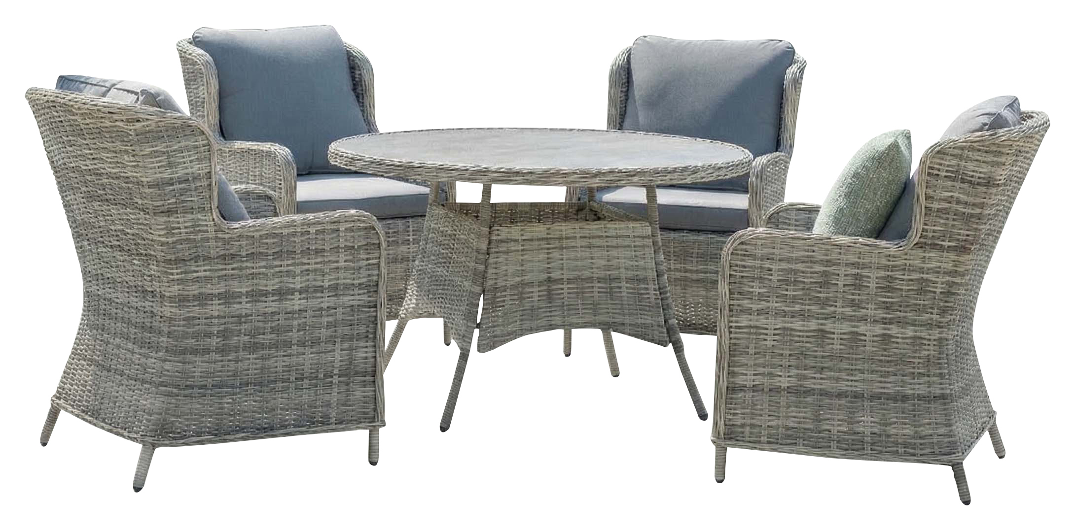 Norfolk Leisure Vienna Grey 4 Seat Dining Set