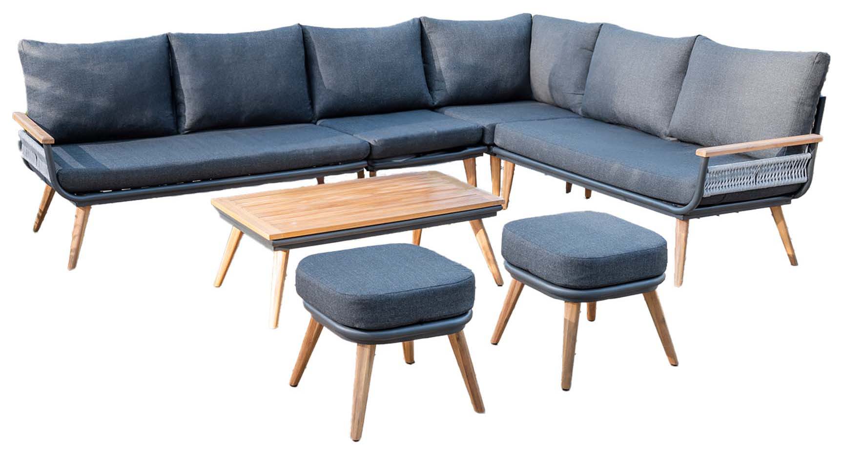 Norfolk Leisure Kimora Corner Set with 2 Small Stools