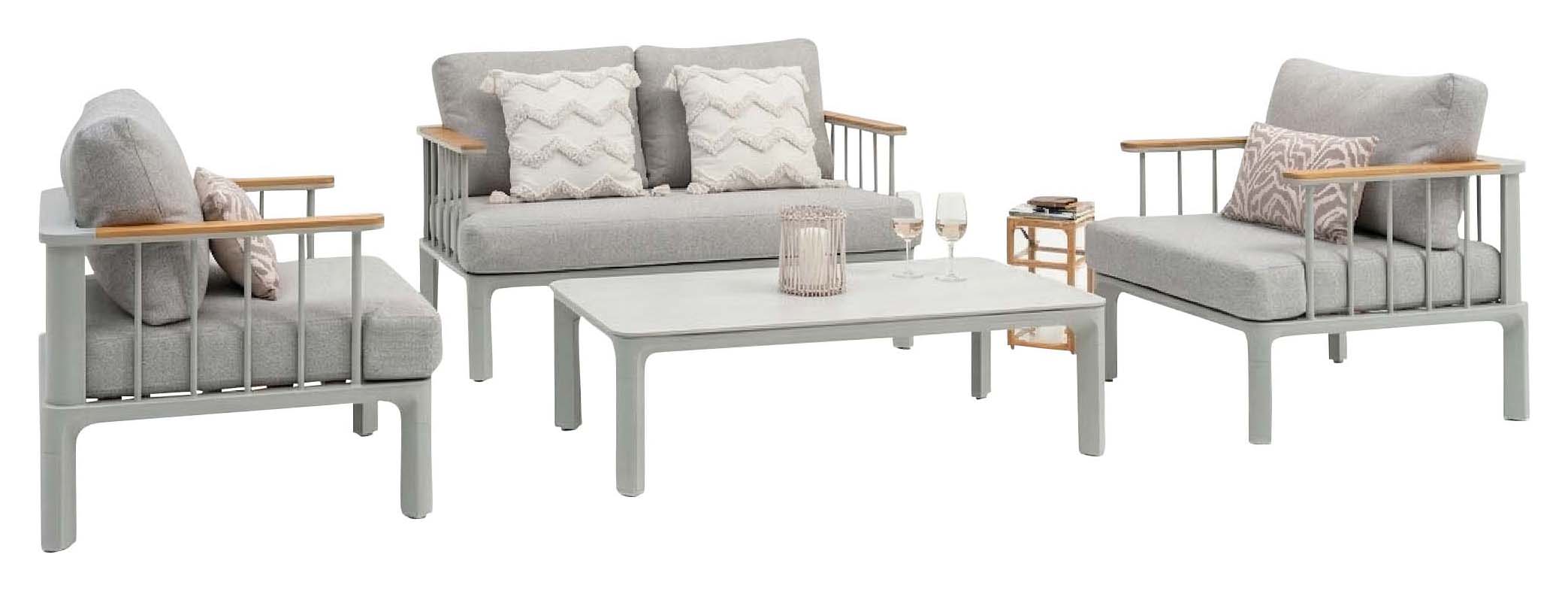 Norfolk Leisure Taunton Aluminium Round Side Bar 2 Seater Lounge Set