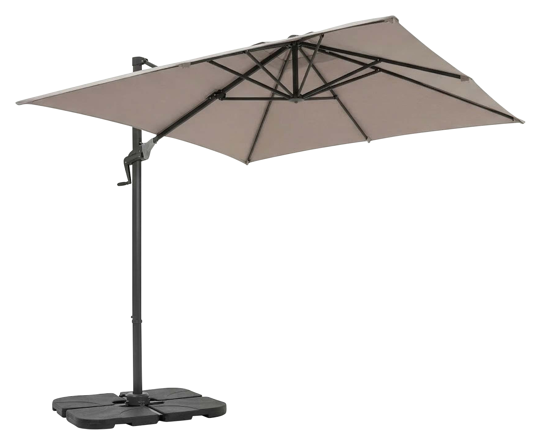 Royce Junior Square 2.5m Cantilever Parasol & Night Cover - Taupe