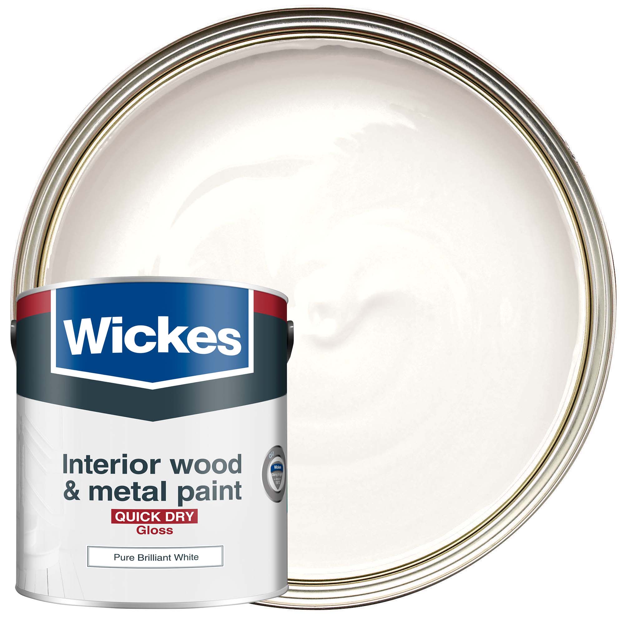 Wickes Quick Dry Gloss Wood & Metal Paint - Pure Brilliant White - 2.5L