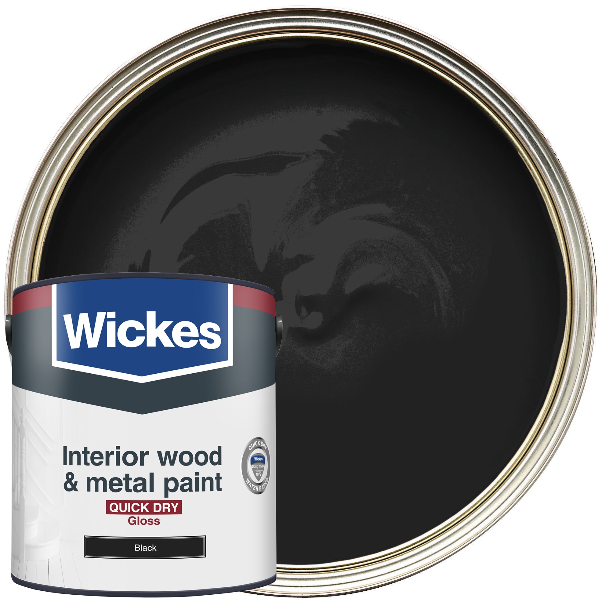 Wickes Quick Dry Gloss Wood & Metal Paint - Black - 2.5L