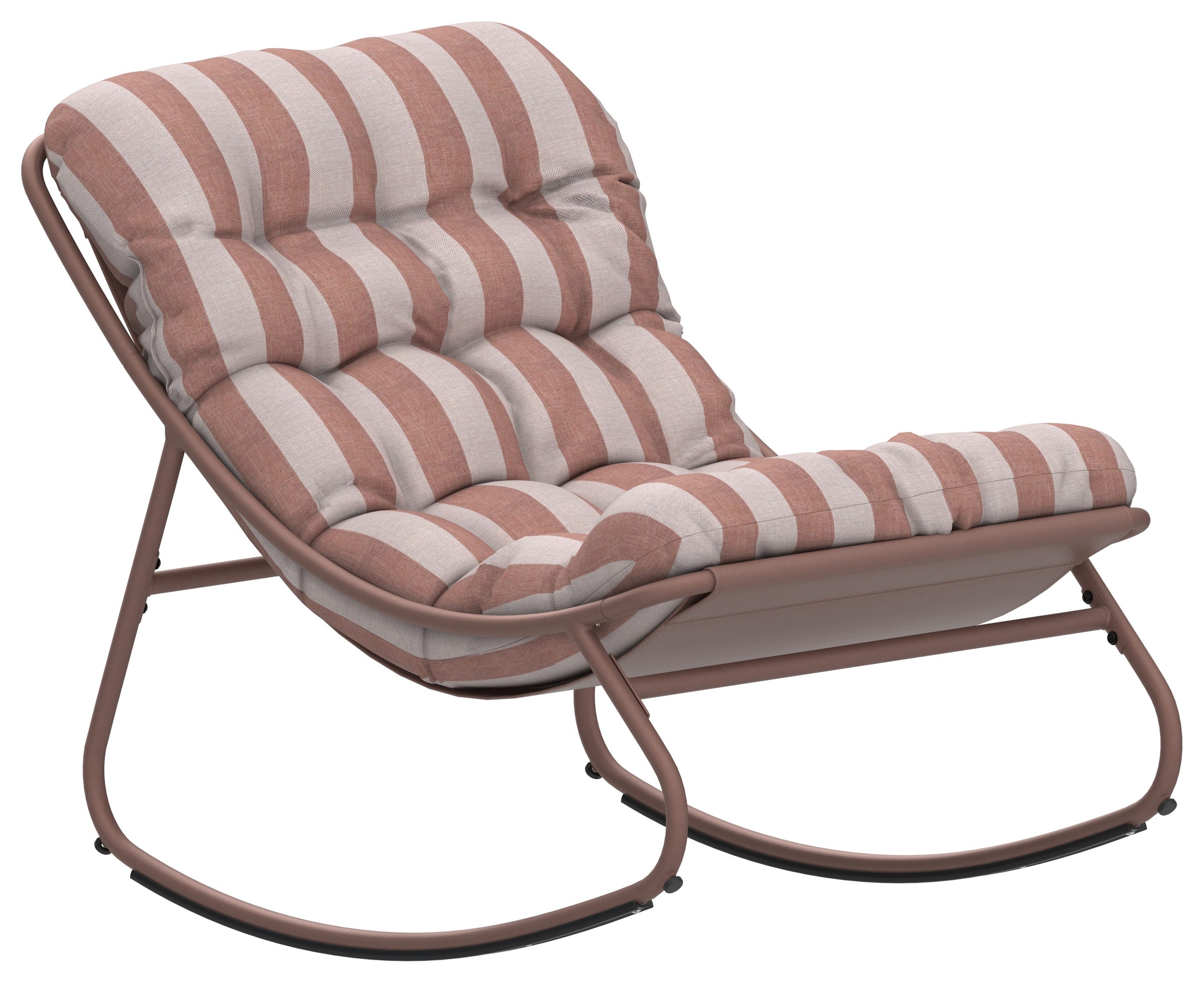 Charles Bentley Porto Rocking Chair with Stripe Cushion - Teracotta
