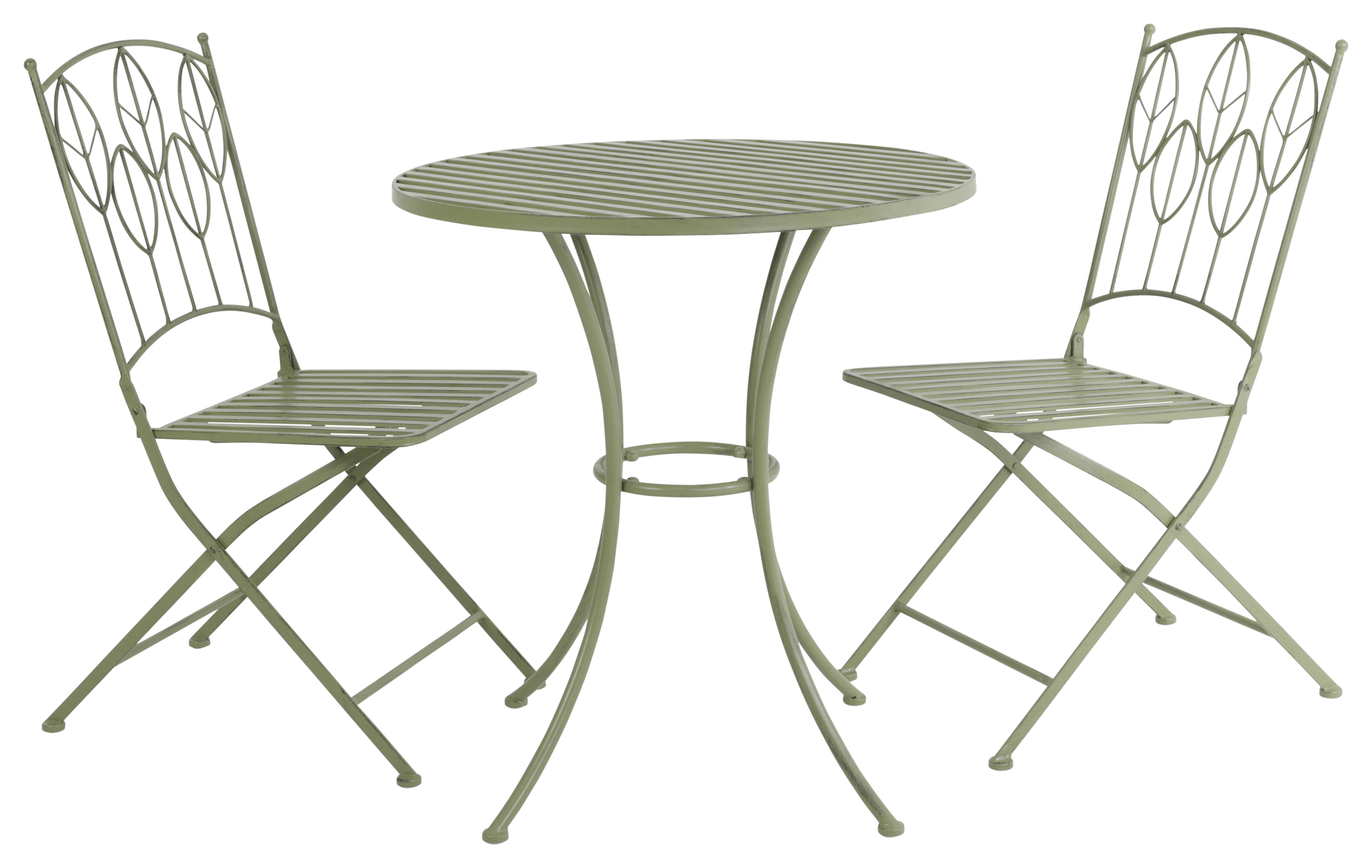 Charles Bentley Rustic Metal Bistro Set - Green