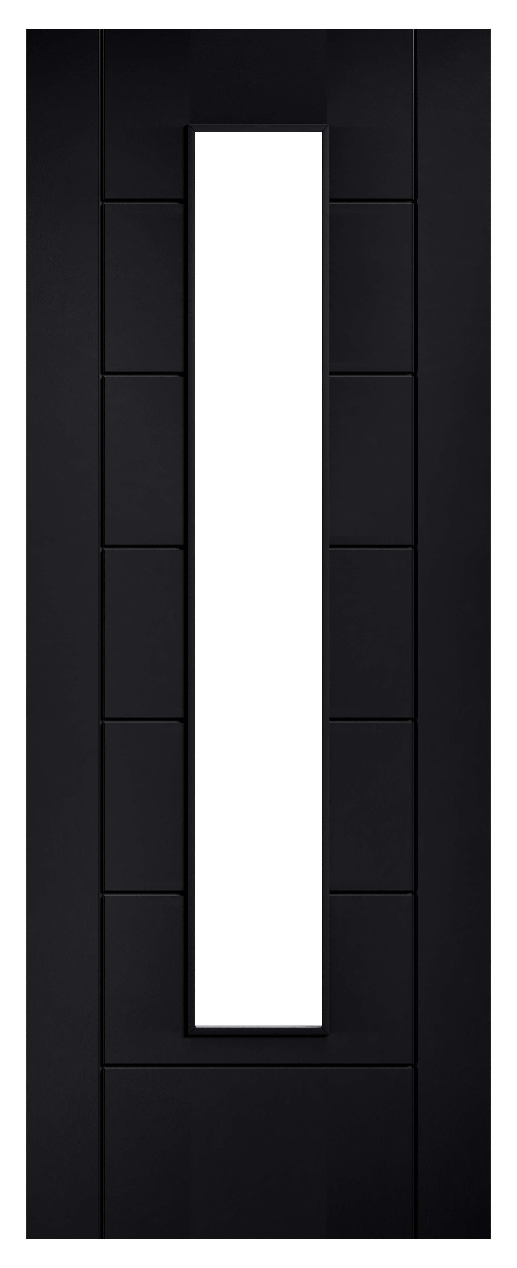 Wickes Highworth Laminate Linear Glazed Pre-Finished Black Internal Door - 1981 x 762mm