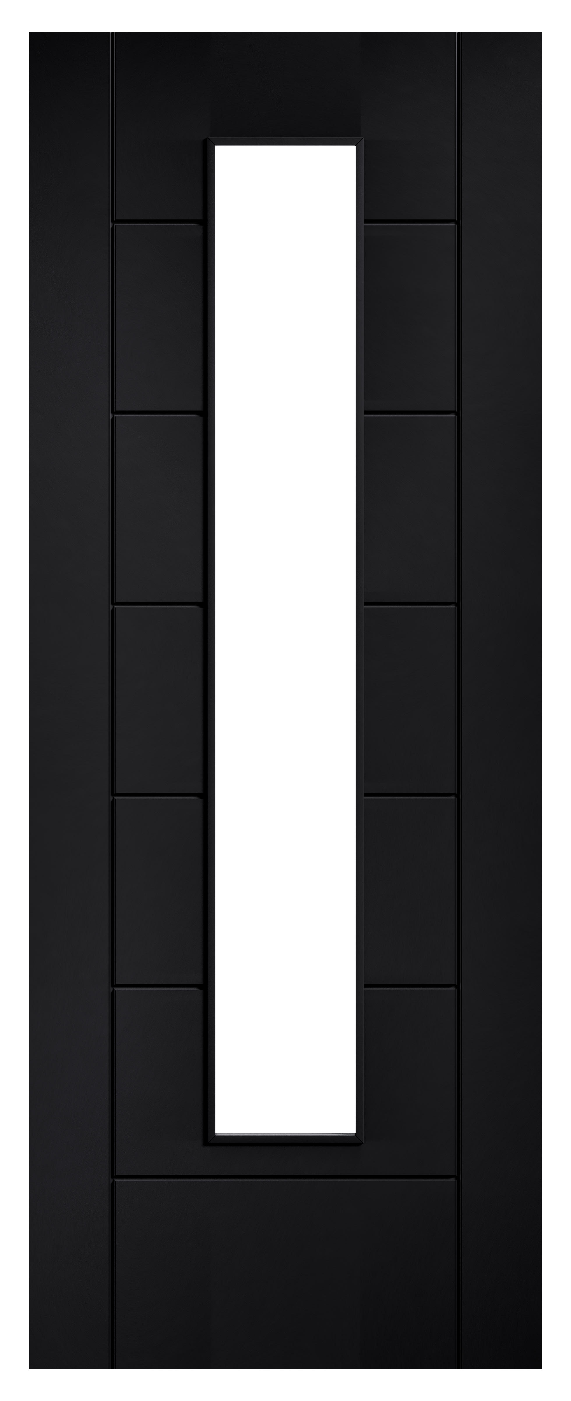 Wickes Highworth Laminate Linear Glazed Pre-Finished Black Internal Door - 1981 x 762mm