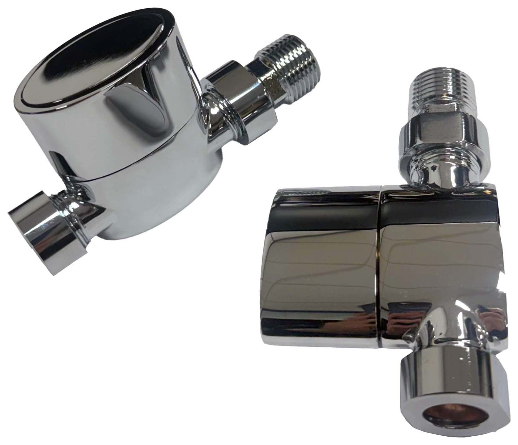 K-Rad Aspen Chrome Straight Radiator Valve & Lockshield - 15mm