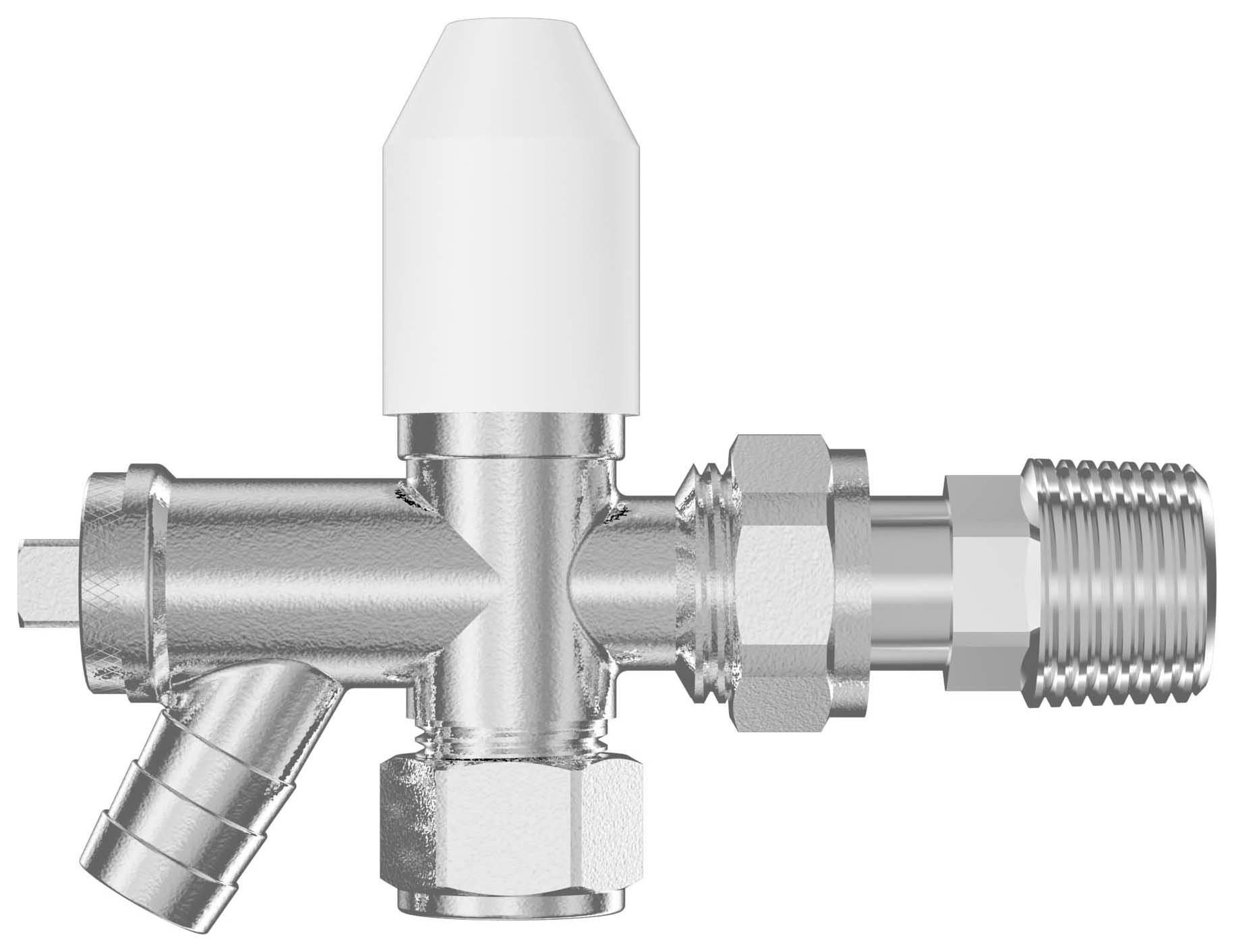 K-Rad Chrome Style Angled Radiator Valve Lockshield with DOC - 10mm