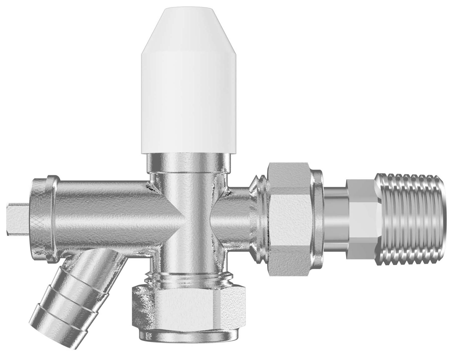 K-Rad Chrome Style Angled Radiator Valve Lockshield with DOC - 15mm