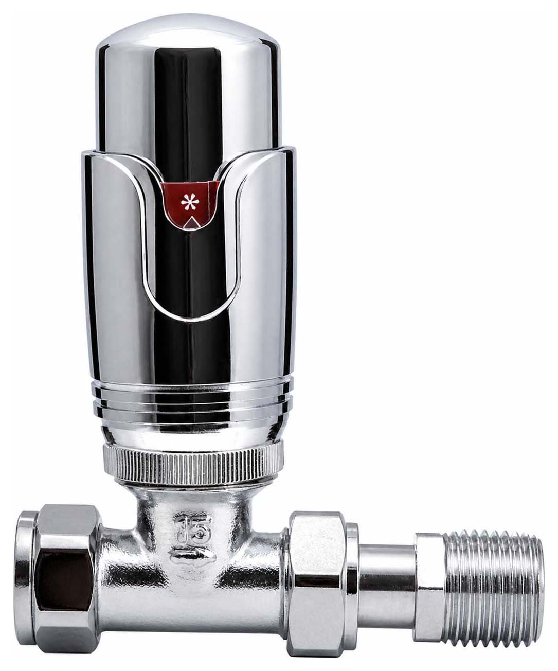 K-Rad Chrome Refined Angled Thermostatic Radiator Valve - 15mm