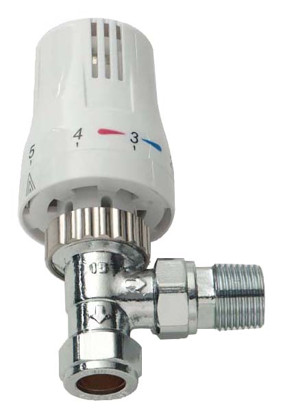 K-Rad Chrome Style Straight Thermostatic Radiator Valve - 15mm