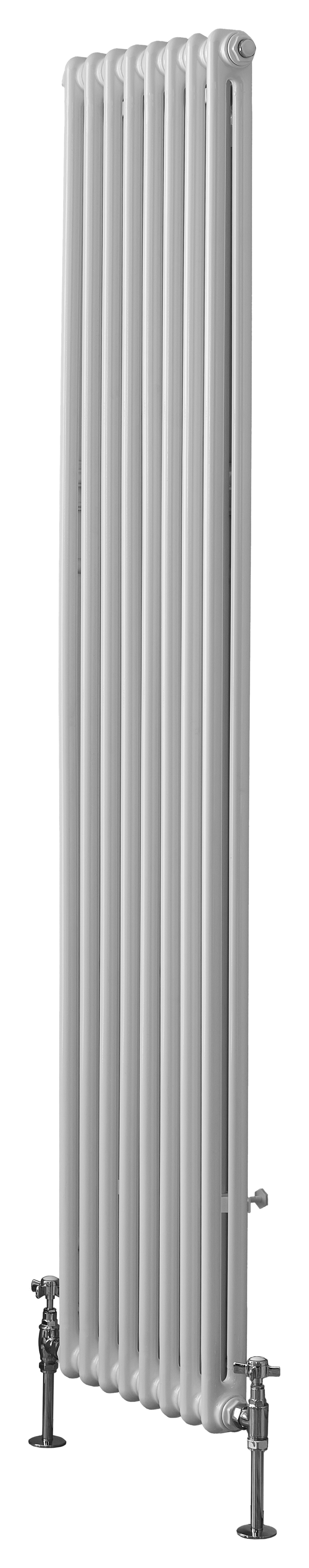 K-Rad White Laser Klassic 2 Column Vertical Designer Radiator - 1800 x 335mm
