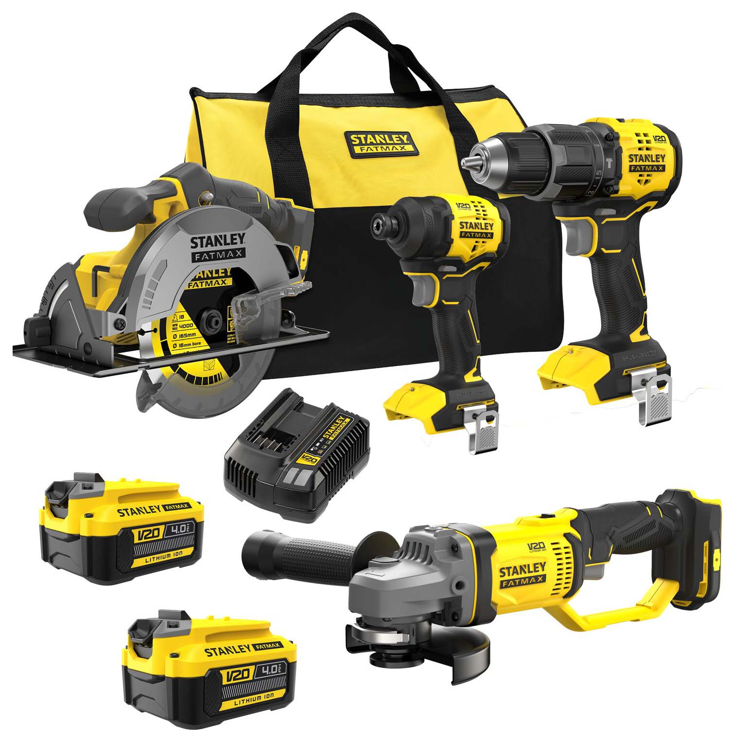 Stanley Fatmax V20 SFMCK459M2S-GB 18V Cordless 4 Piece Set - 2 x 4.0Ah Batteries