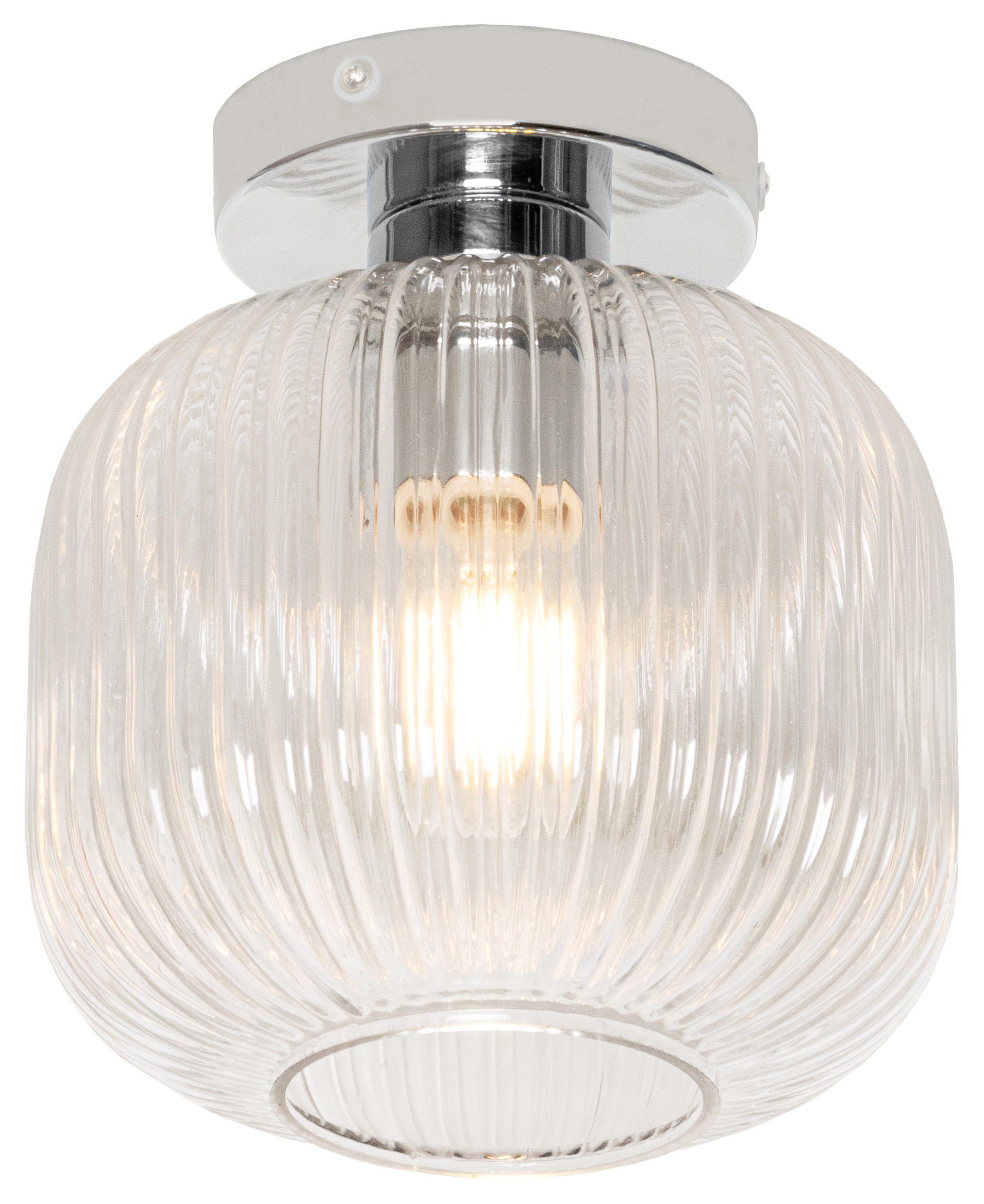 Quebec 1-light IP44 Bathroom Flush Light - Chrome