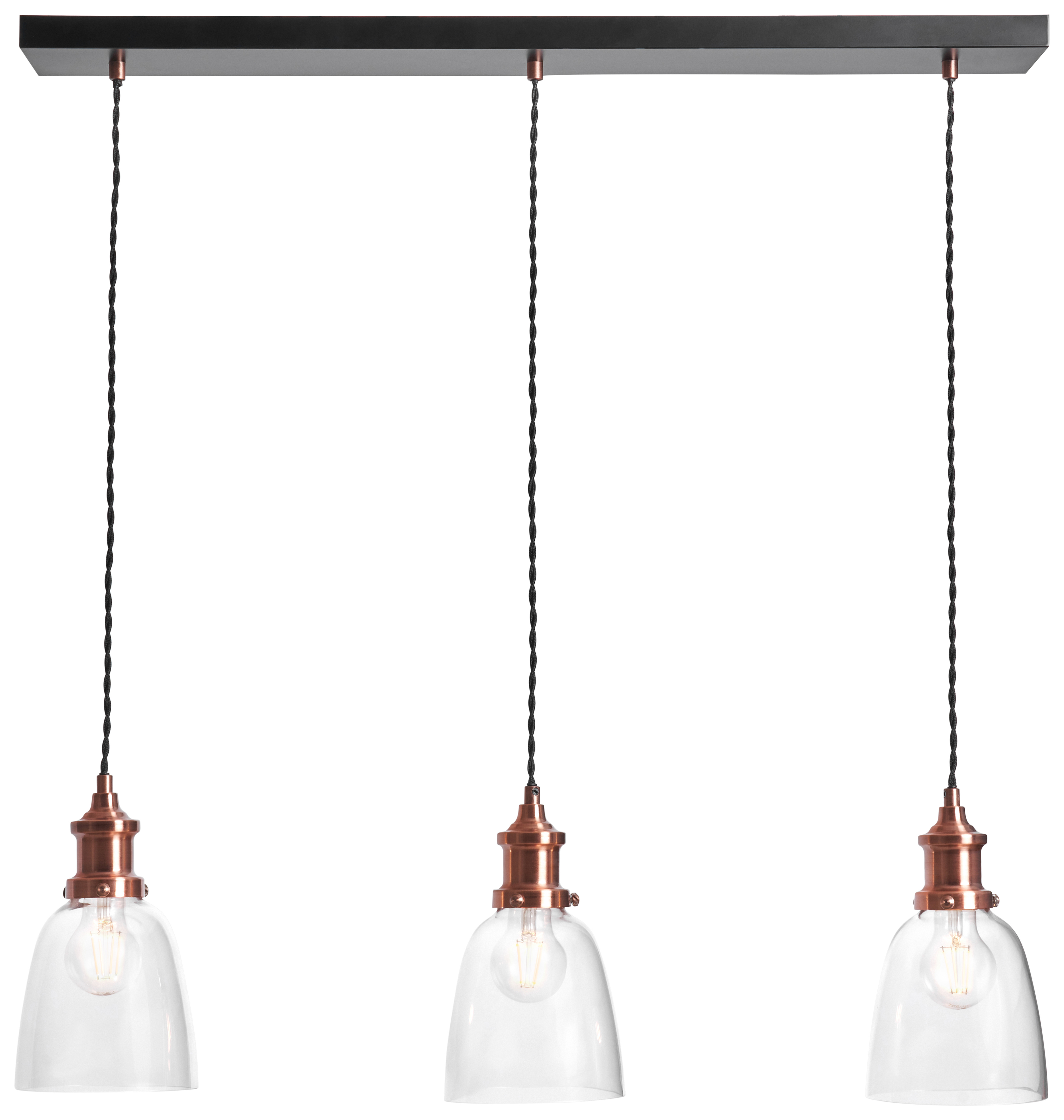 Industrial 3-light Pendant Bar - Copper
