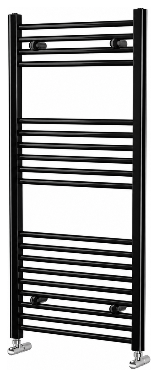 K-Rad Black Vertical Straight Towel Radiator - 600mm