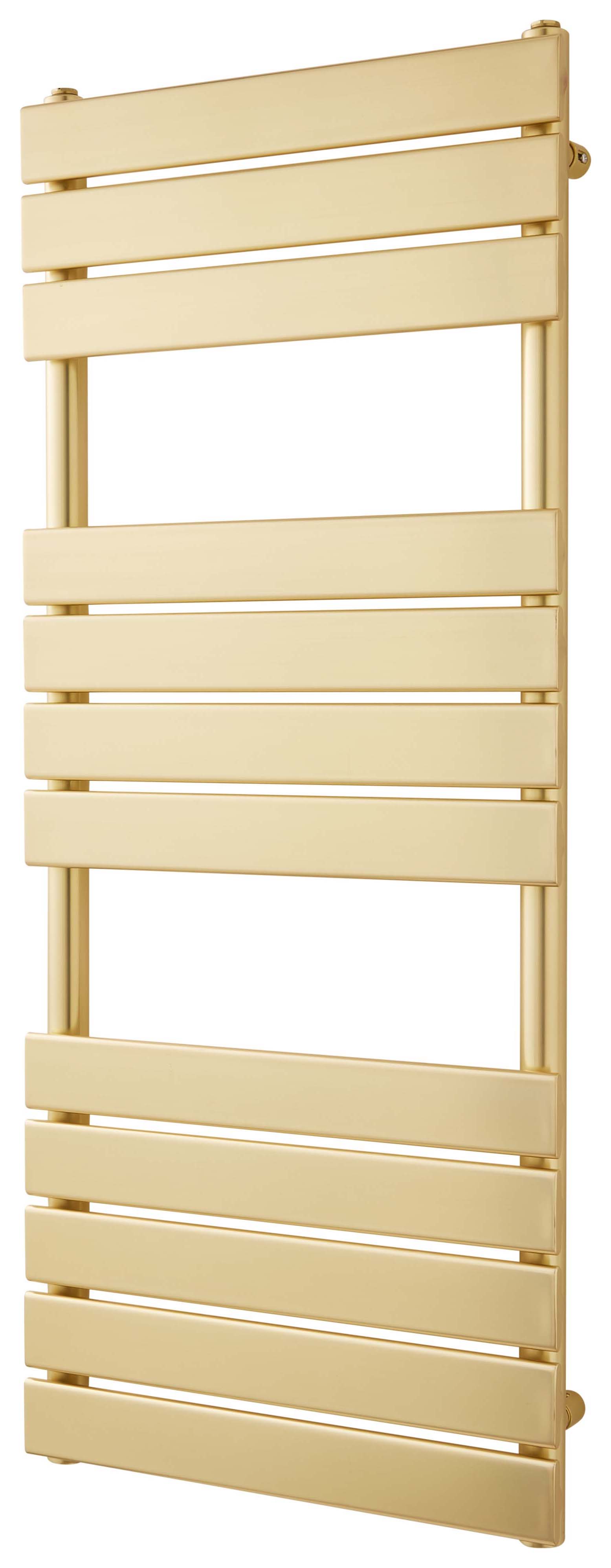 K-Rad Brushed Brass Malibu Vertical Towel Radiator - 1200 x 500mm