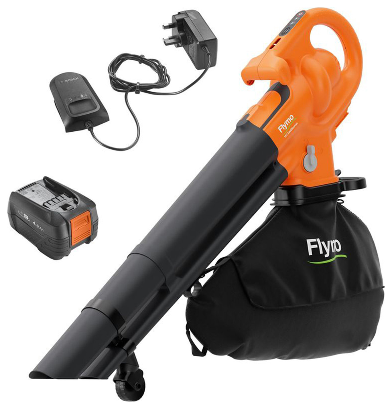 Flymo EasiBlowVac 18V 350km/h Cordlesss Blower/Vac - 1 x 4.0Ah