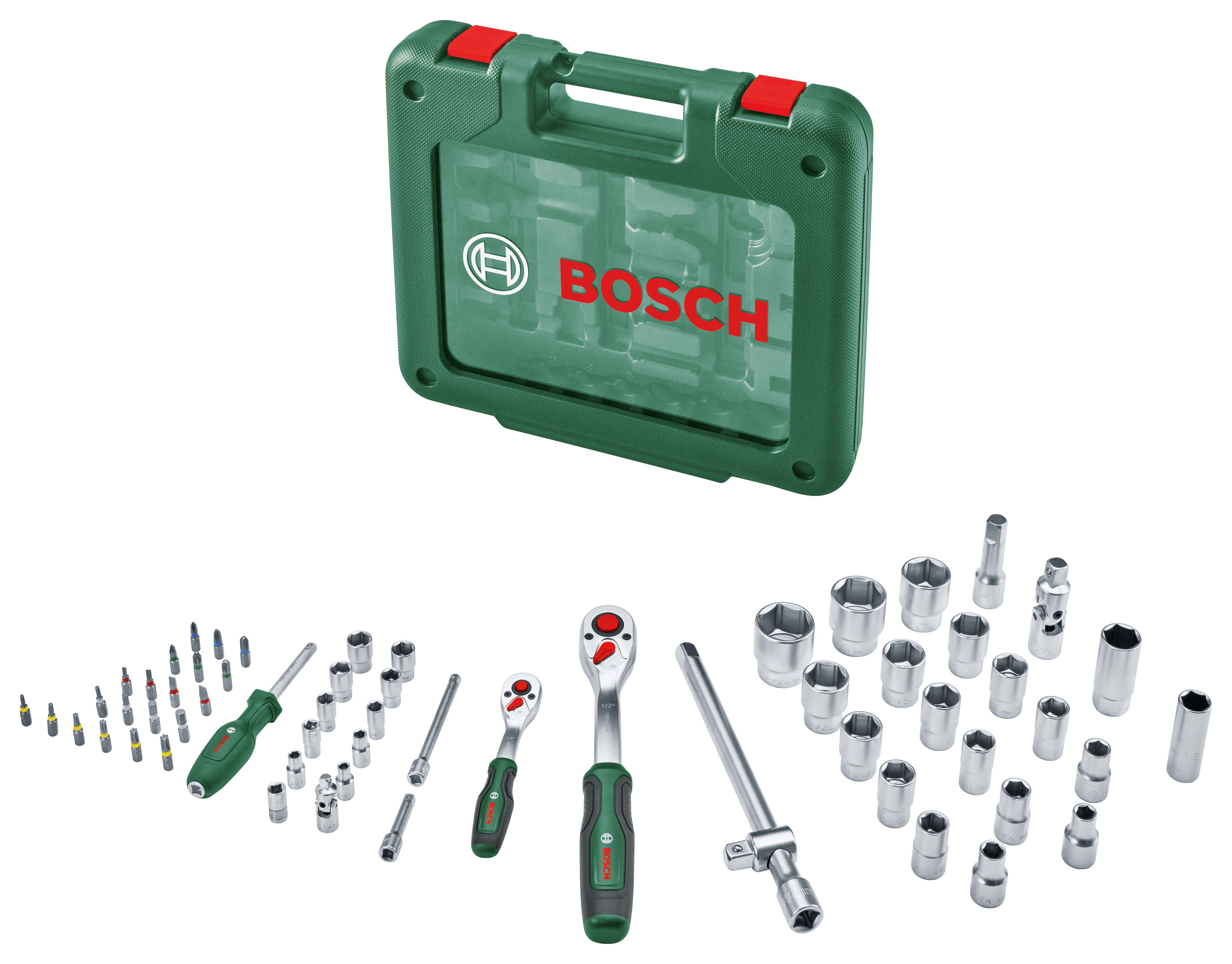 Bosch 1600A039J8 1/4"+ 1/2" 60 Piece Ratchet Set